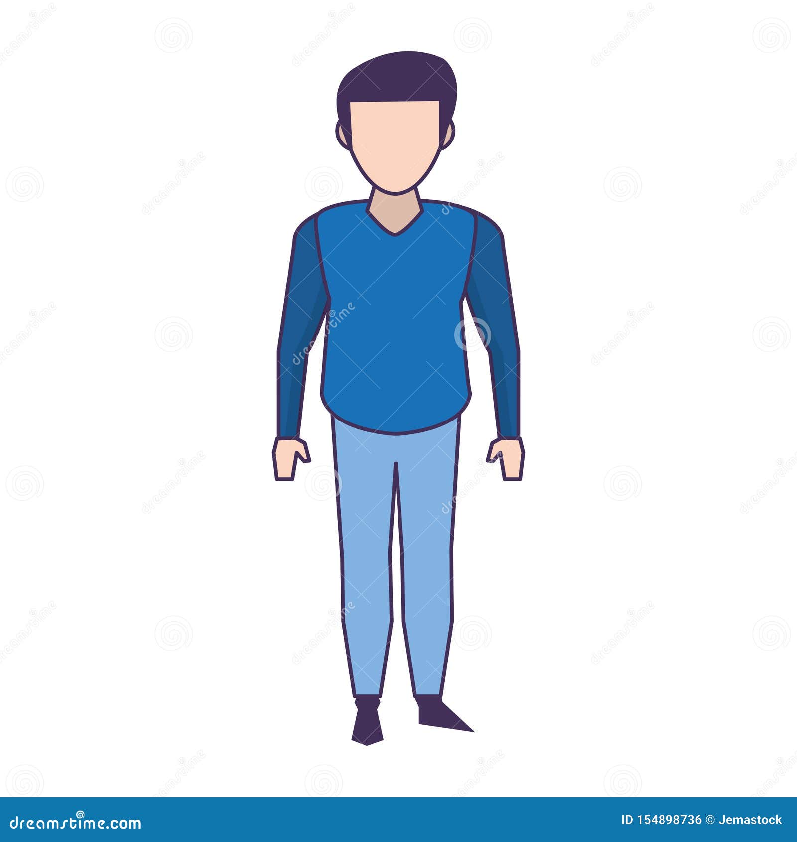 Man Avatar Body Faceless Cartoon Stock Vector - Illustration of senior ...