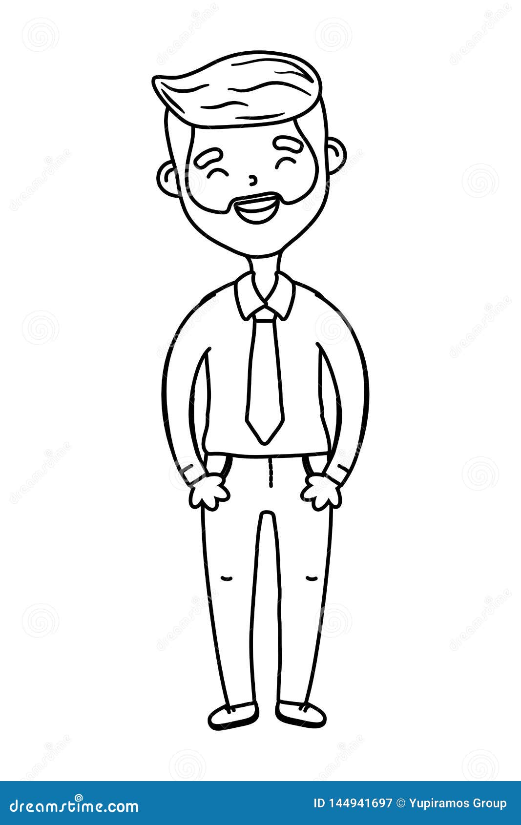 Man Avatar Cartoon Character Black and White Stock Vector - Illustration of  shirt, lifestyle: 144941697