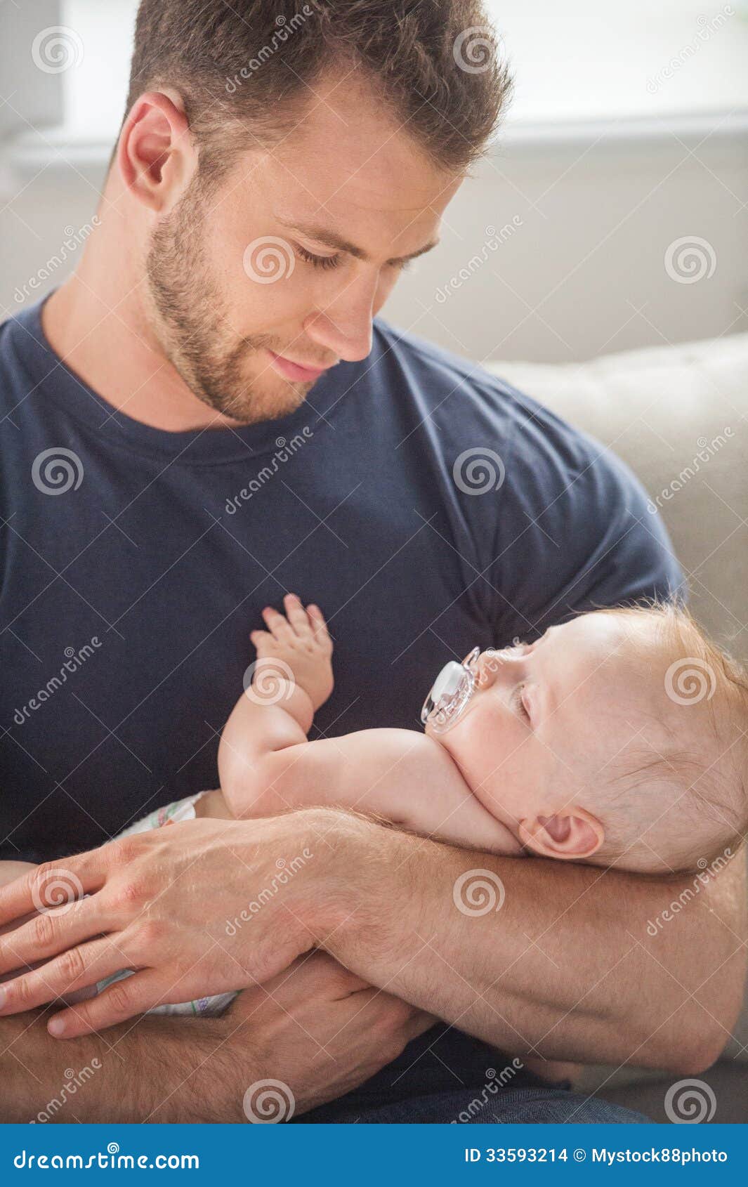 Man with baby. stock photo. Image of caucasian, young 33593214