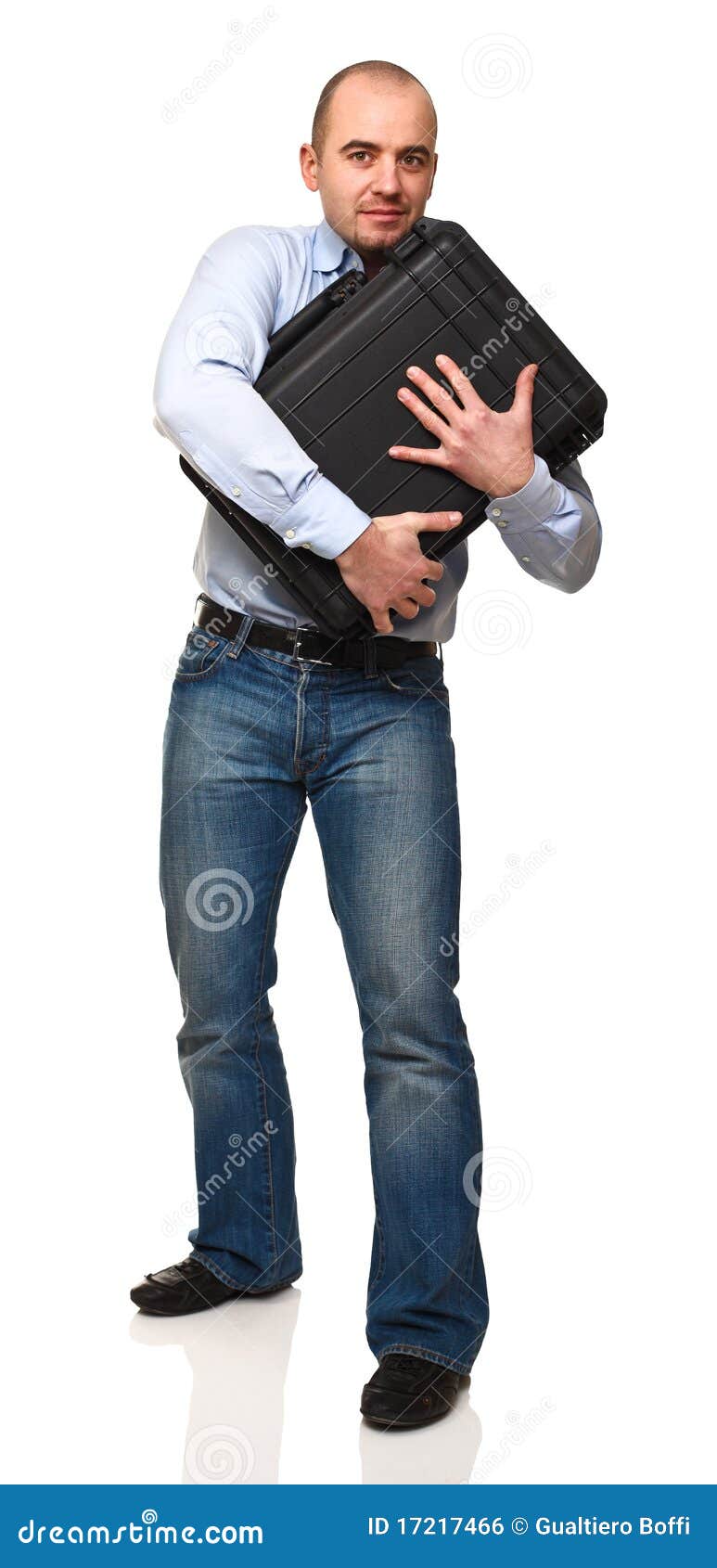 Man with bag stock photo. Image of case, caucasian, safety 17217466