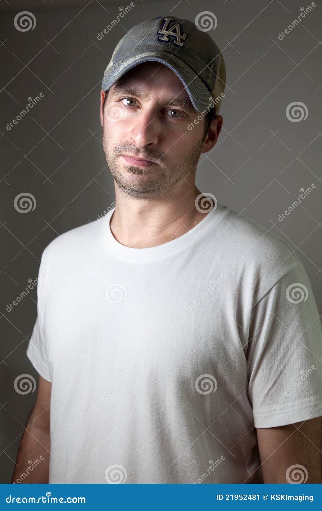 Man With A Baseball Cap Stock Image Image Of Adult Serious 21952481