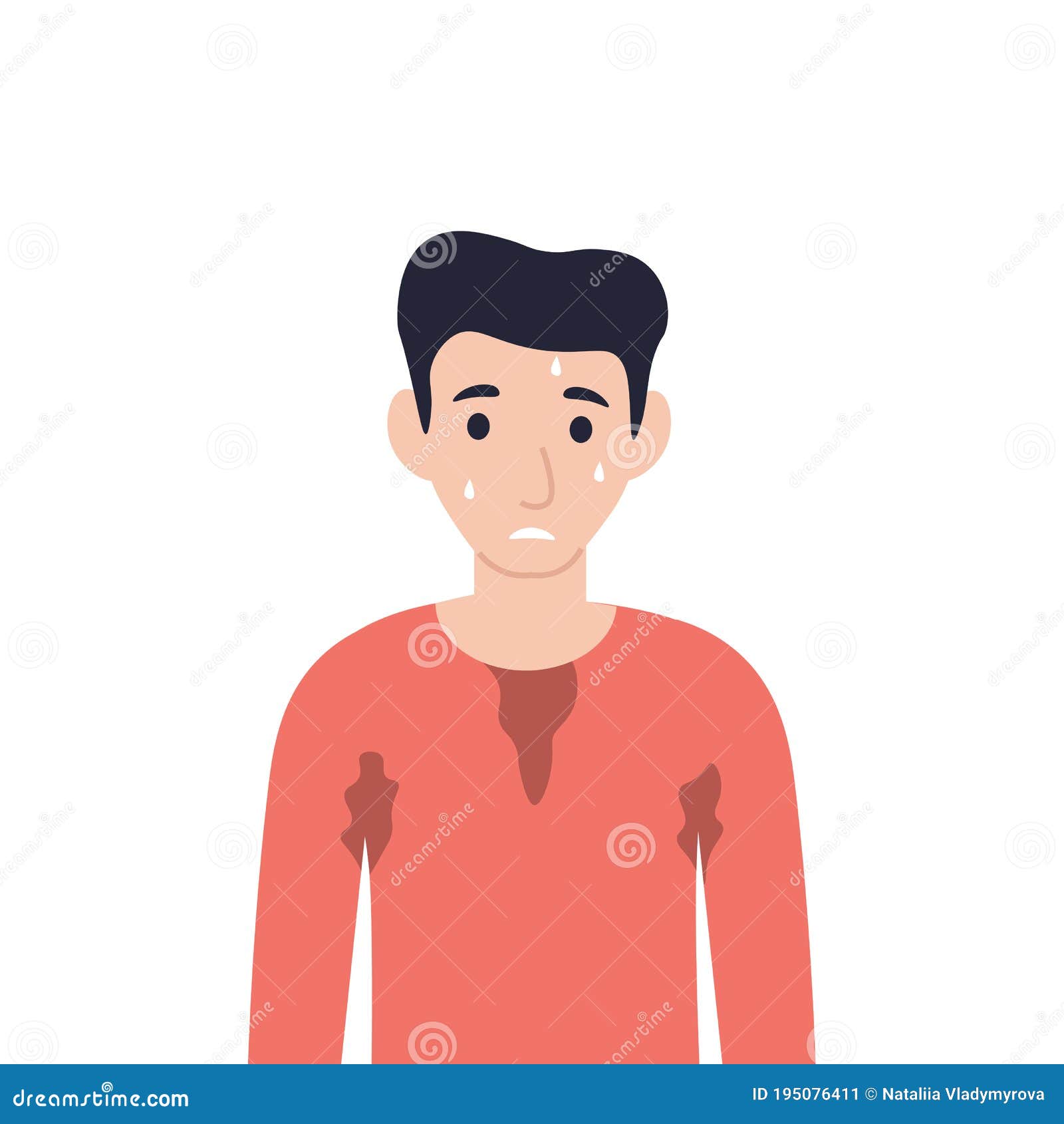 Man Sweating, Man Bathed in a Sweat Stock Vector - Illustration of cartoon, flat: 195076411 Man Sweating, Man Bathed in a Sweat Stock Vector - Illustration of cartoon, flat: 195076411