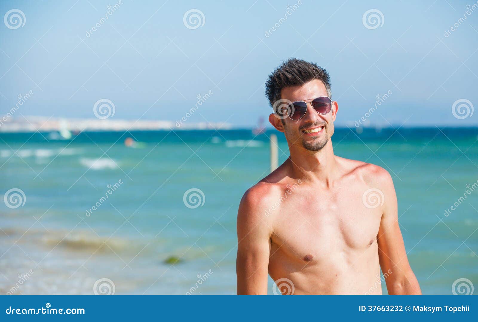 Man on the beach stock photo. Image of male, coastline - 37663232