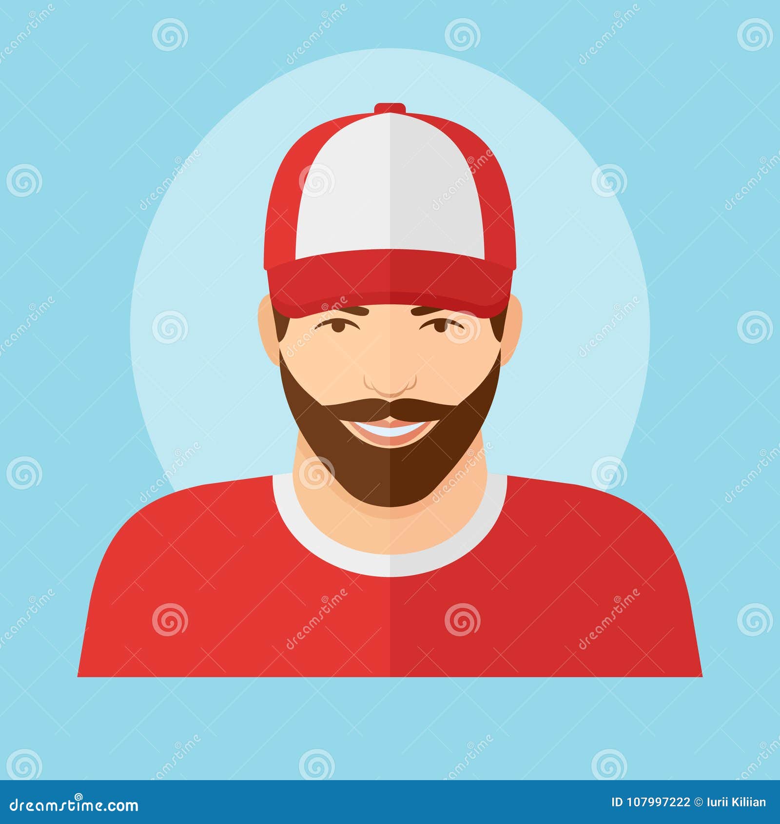 Avatar Icon Of Girl In A Baseball Cap Stock Vector, Royalty-Free