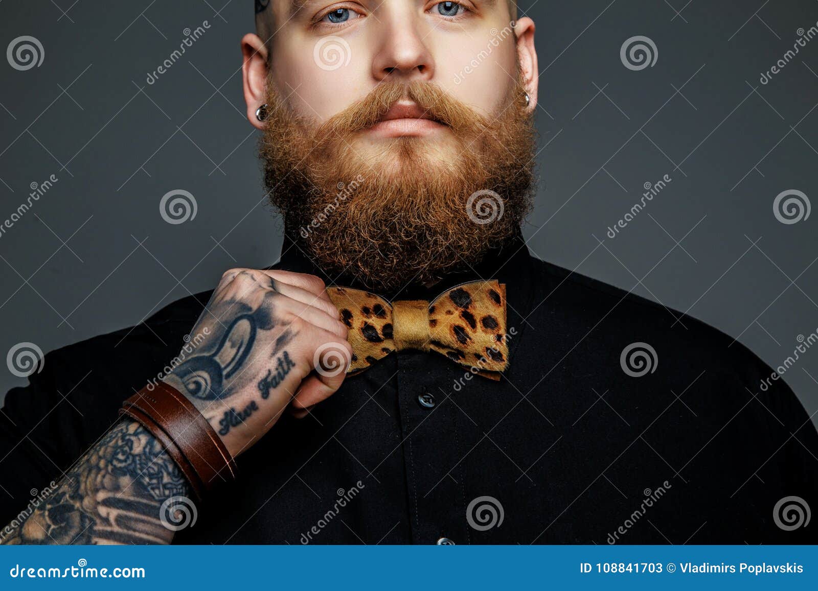 Man with Beard in Black T Shirt. Stock Image - Image of adult, bristle ...