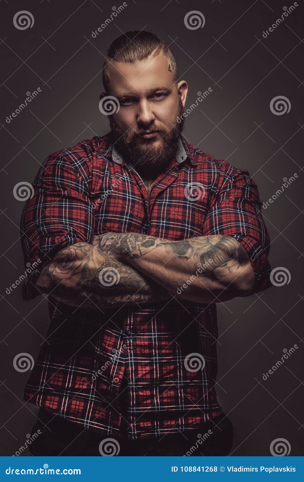 Brutal Man Red Beard Tattoos On Stock Photo 1431655364  Shutterstock