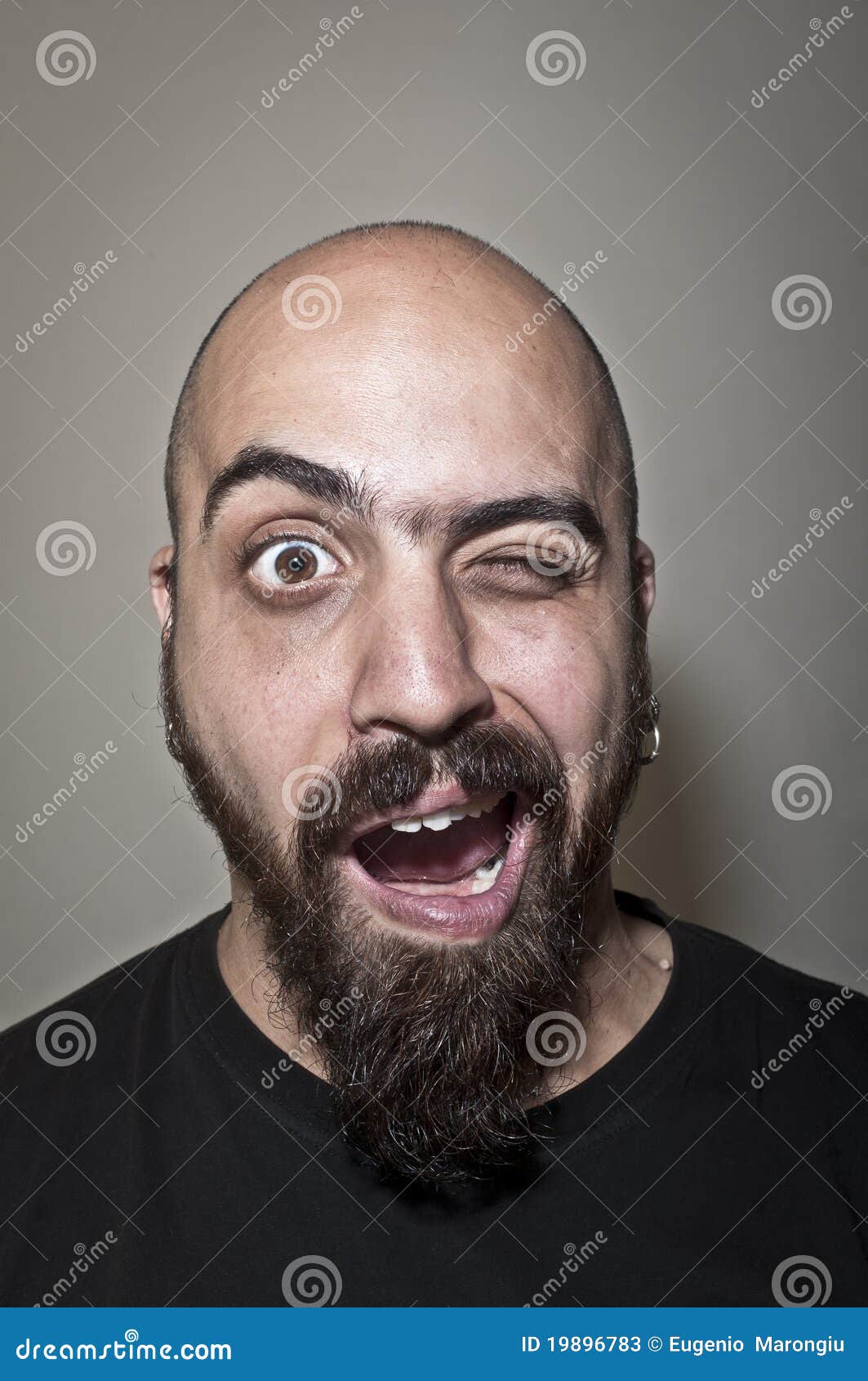 Man with beard winks stock image. Image of isolated, person - 19896783