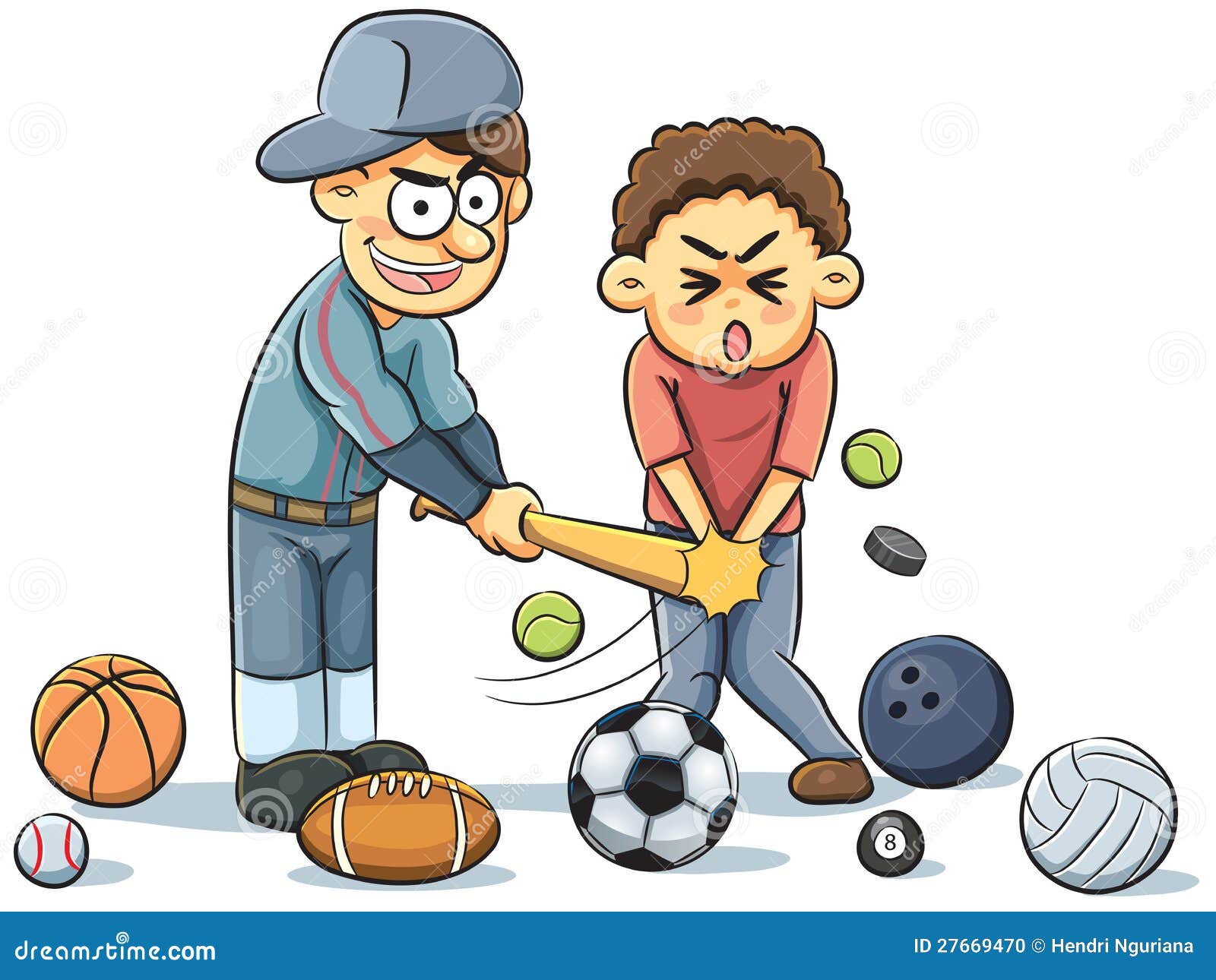 Man Beaten by Baseball Bat stock vector. Illustration of cheat 27669470