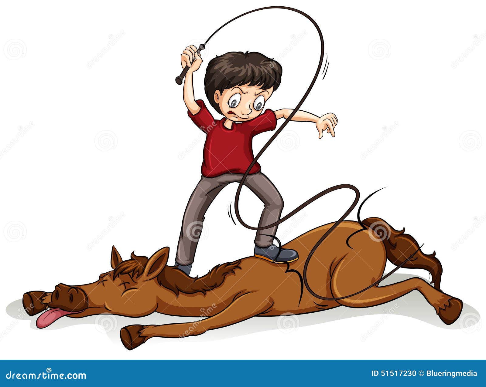 Hrvatska postala problematično dete EU" - Page 2 Man-beating-horse-rope-white-background-51517230