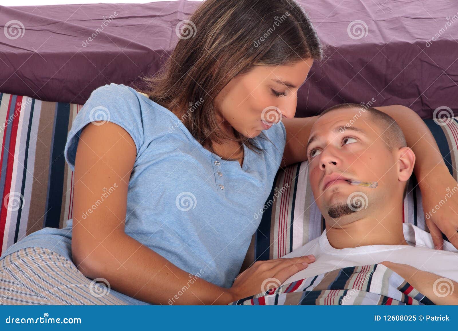 Man bedroom Sick stock image. Image of relaxation, morning 12608025