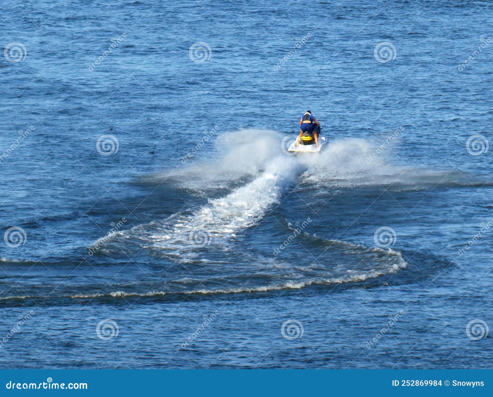 Man on Jet Ski Turns Fast on the Water Stock Photo Image of sport