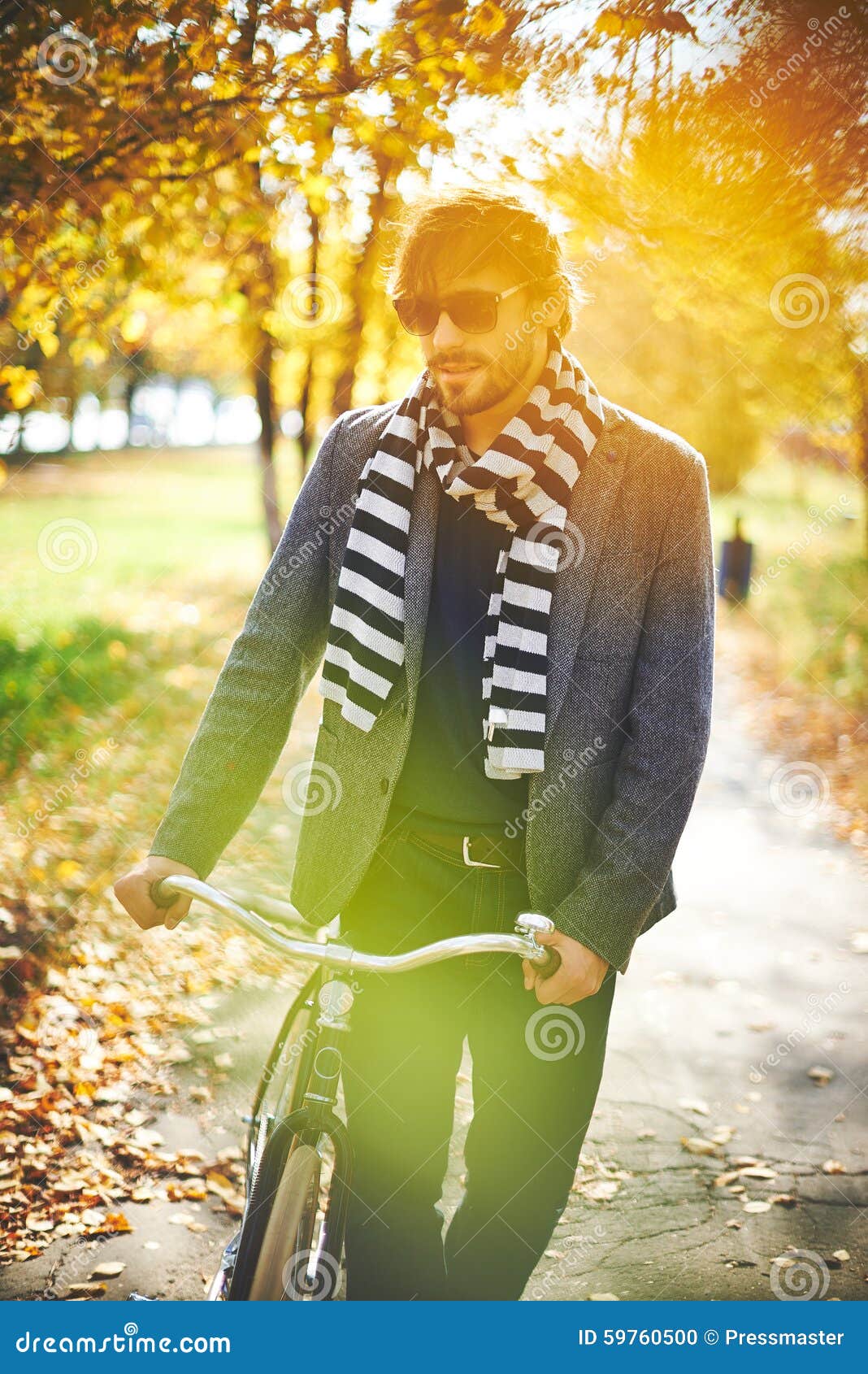Man with bike stock photo. Image of lifestyle, male, leisure 59760500