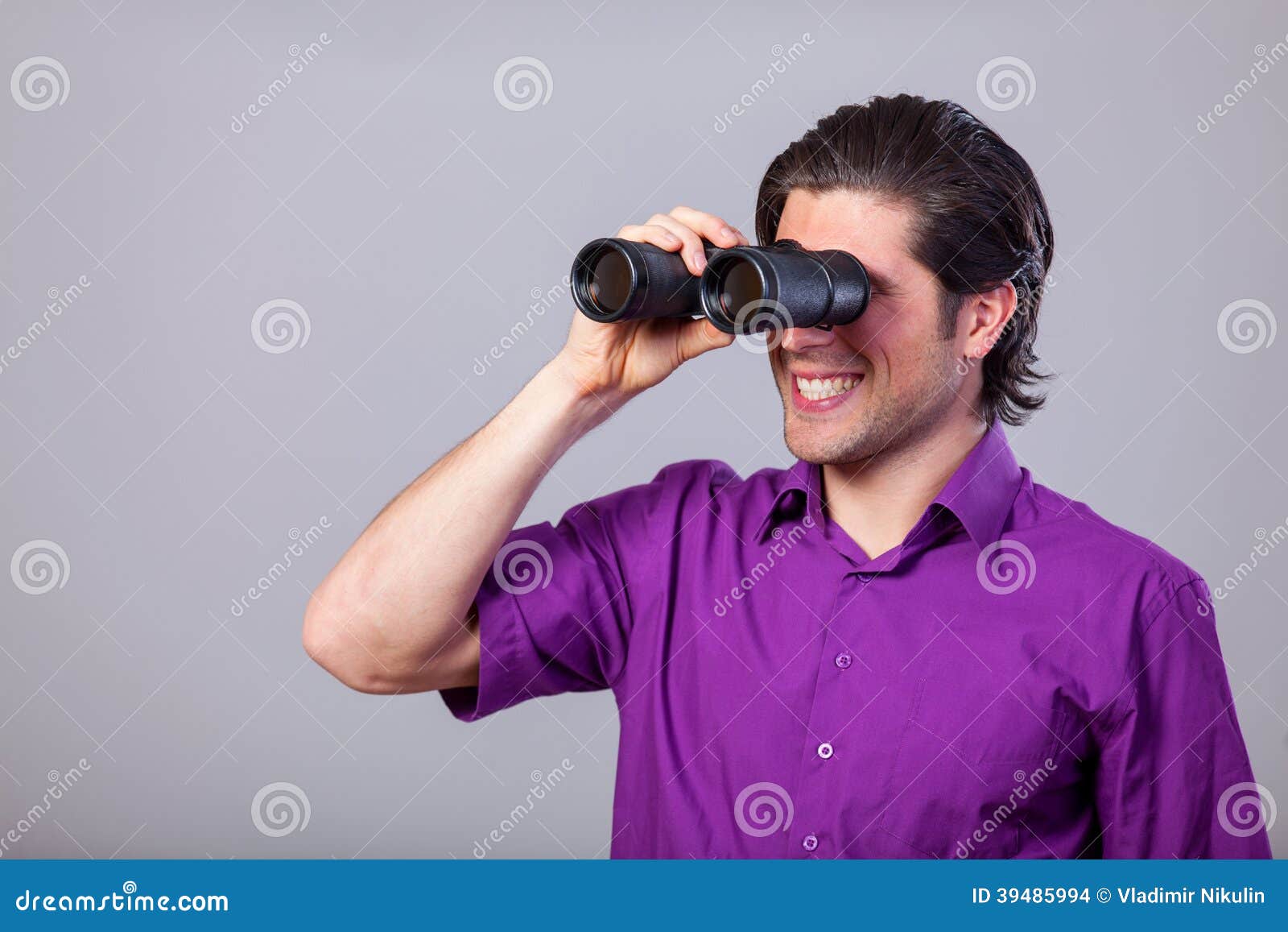 Man with binocular stock photo. Image of face, facial 39485994