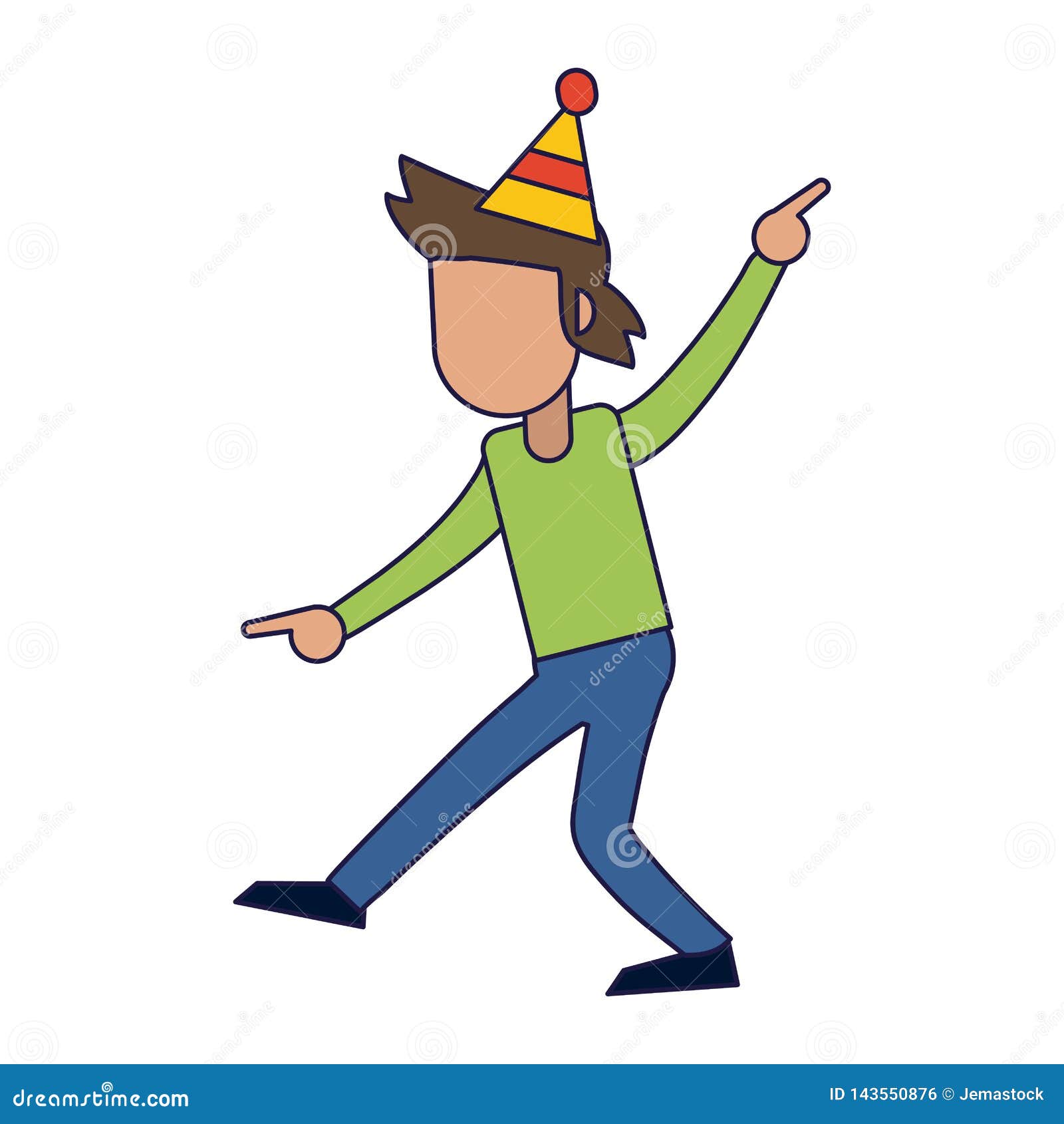Download Man With Birthday Hat Cartoon Blue Lines Stock Vector - Illustration of birthday, mouth: 143550876