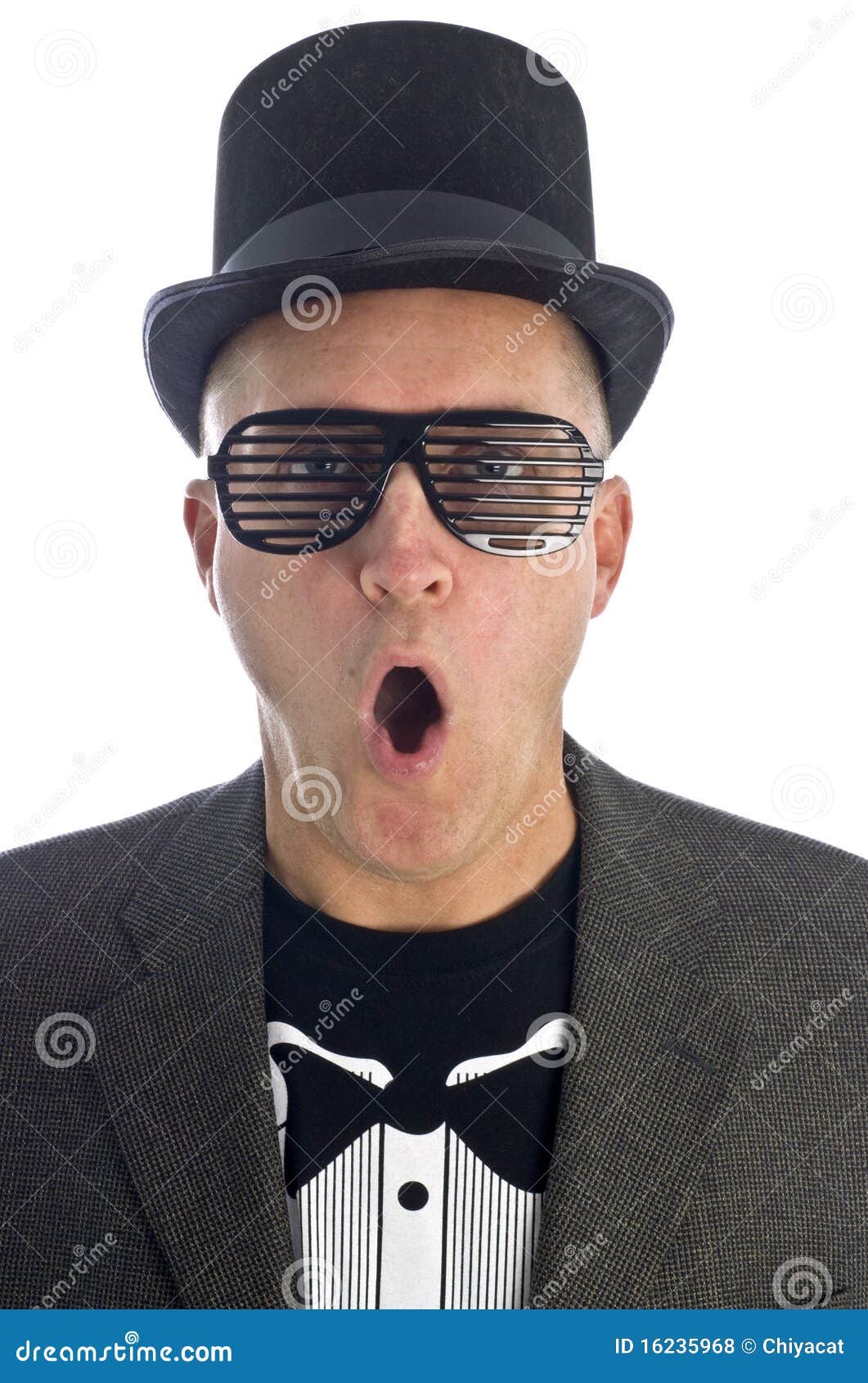 Man with Black Hat and Sunglasses Stock Photo Image of close, waiter
