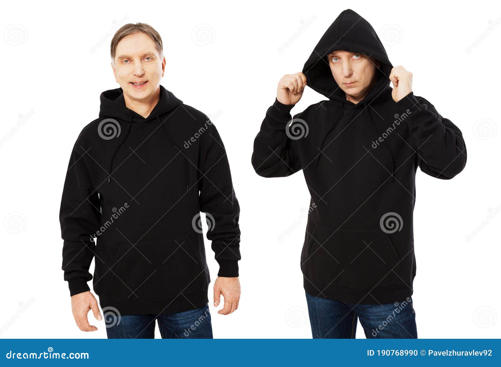 Download Man In Black Hoodie Hoody Set Front View, Hoody Mockup ...