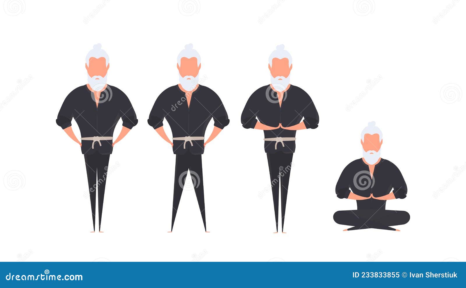 A Man in a Black Kimono. Kung Fu Master. Isolated on White Background. Vector. Stock Vector - Illustration of martial, recreation: 233833855 A Man in a Black Kimono. Kung Fu Master. Isolated on White Background. Vector. Stock Vector - Illustration of martial, recreation: 233833855