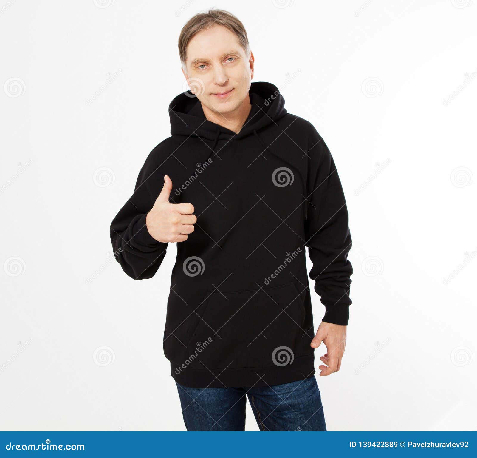 Download Man In Black Sweatshirt, Black Hoodies Front Isolated Show ...