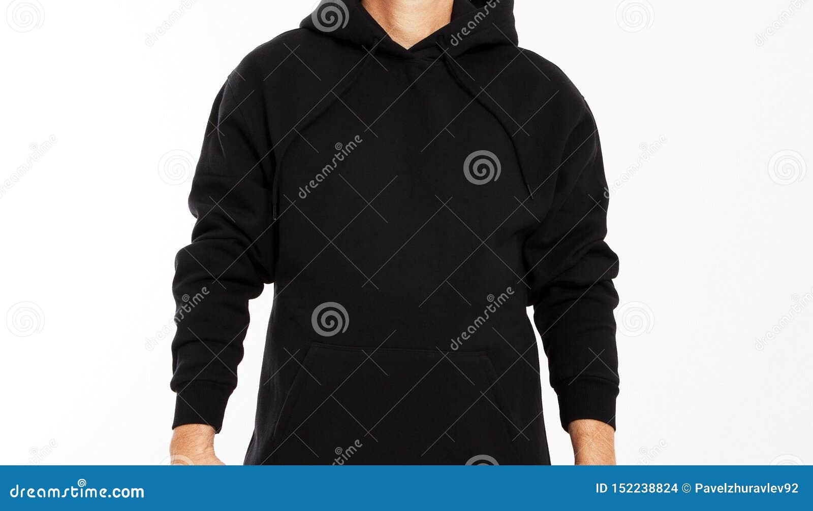 Download Man In Black Sweatshirt On White Background - Male Hoodie ...