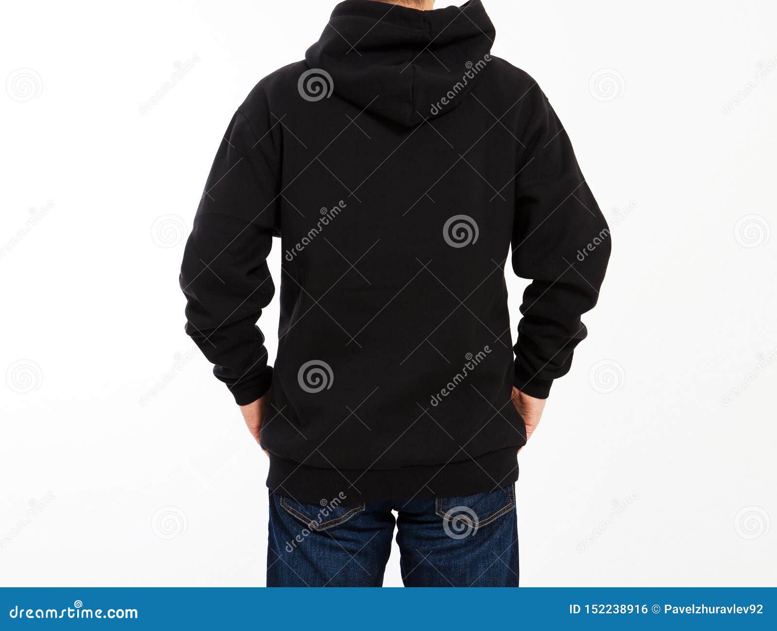 Download Man In Black Sweatshirt On White Background - Male Hoodie ...