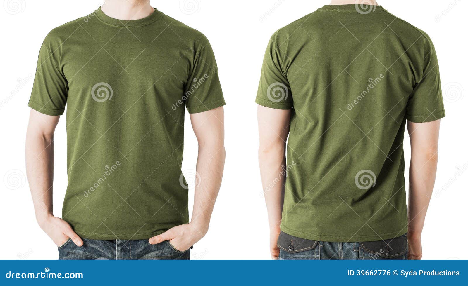 Green Blank T-shirt Front And Back Royalty-Free Stock Photo ...