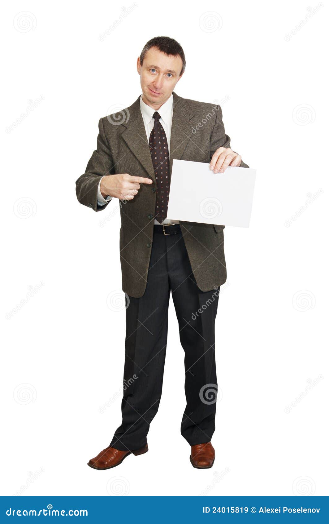 Man with a Blank Sheet of Paper Stock Image - Image of green, aged ...