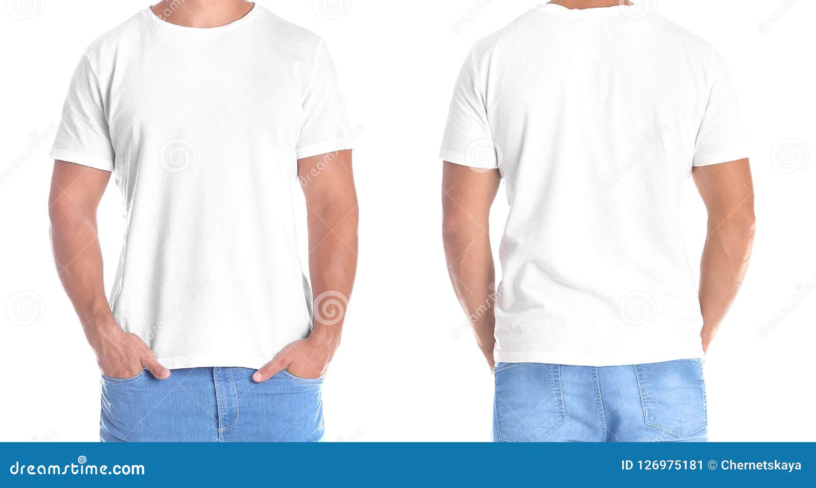 plain white shirt for men front and back