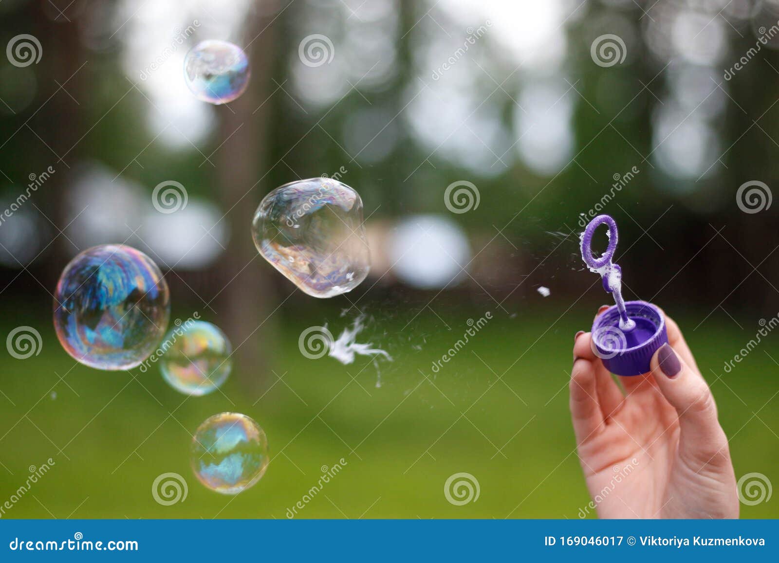 A Man Blows Soap Bubbles. Close Up Stock Image Image of blow