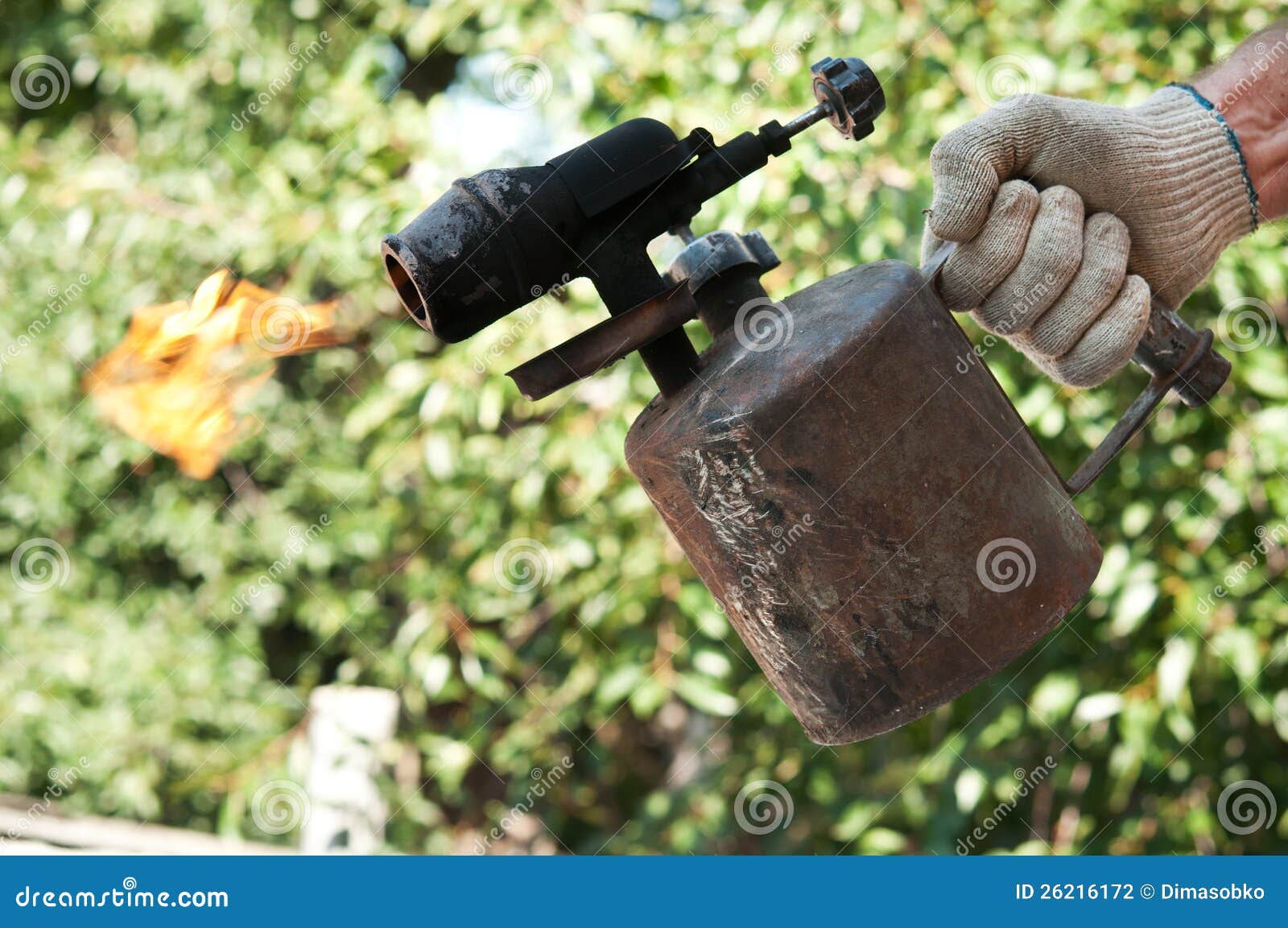 Man with blowtorch stock photo. Image of tool, brass 26216172