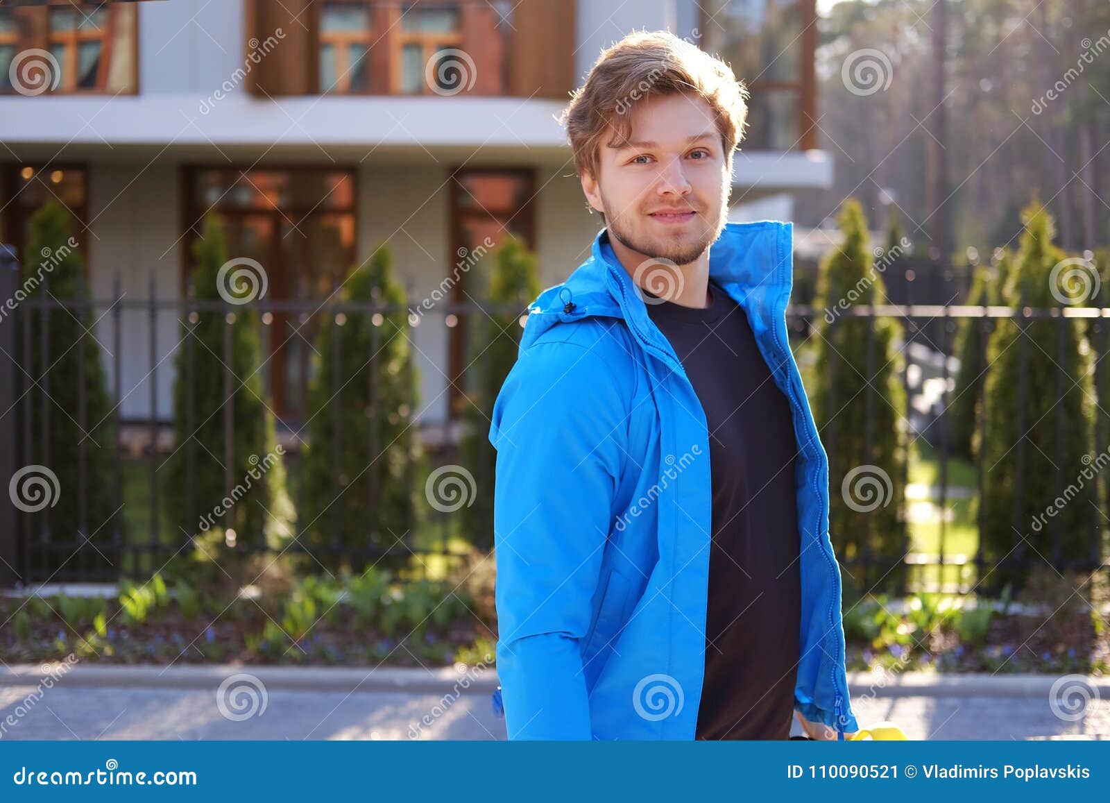 A Man in a Blue Sports Jacket. Stock Image Image of males, athlete 110090521