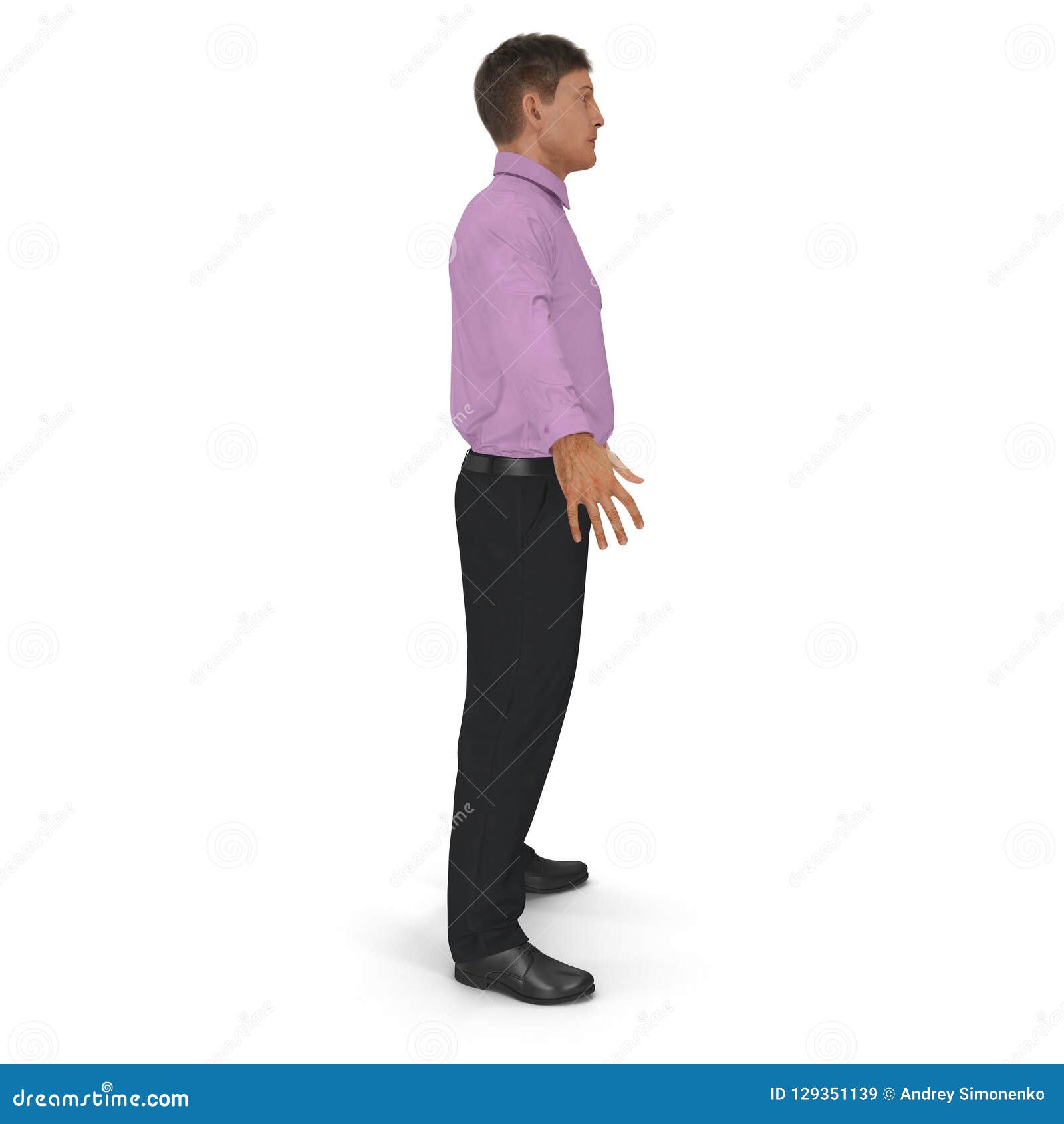 Man Business Casual Dress Standing Pose 3D Illustration Isolated on  White Background Stock Illustration  Illustration of bank business  129351140