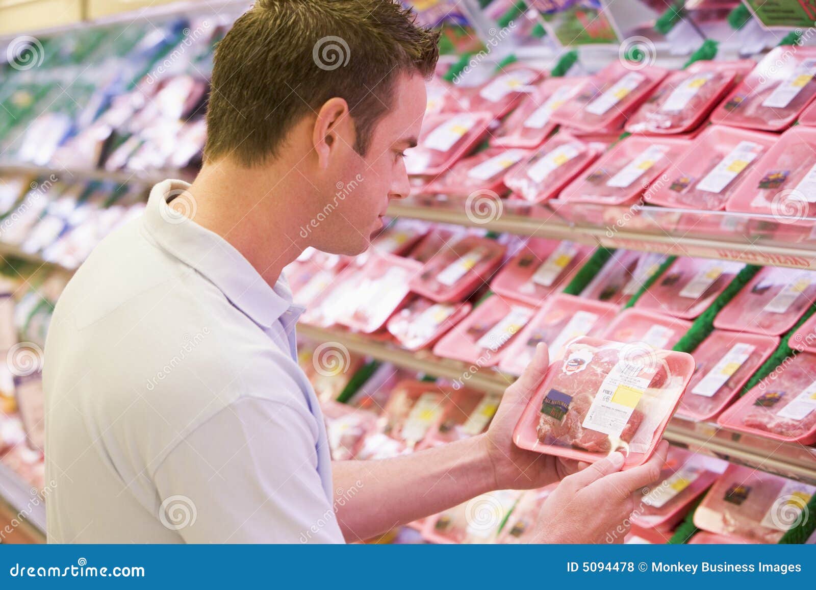 man buying fresh meat