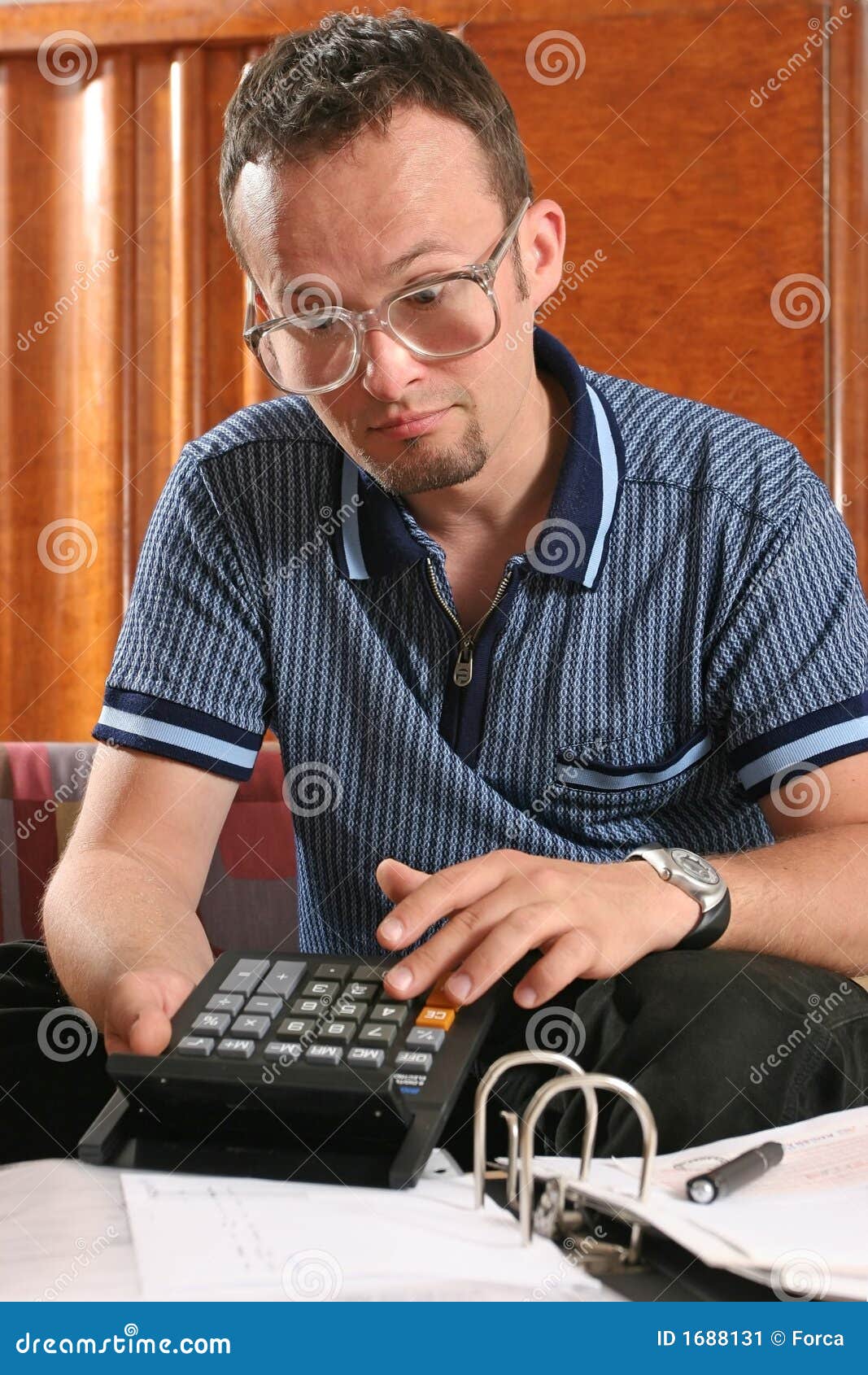 Man With Calculator Picture. Image 1688131
