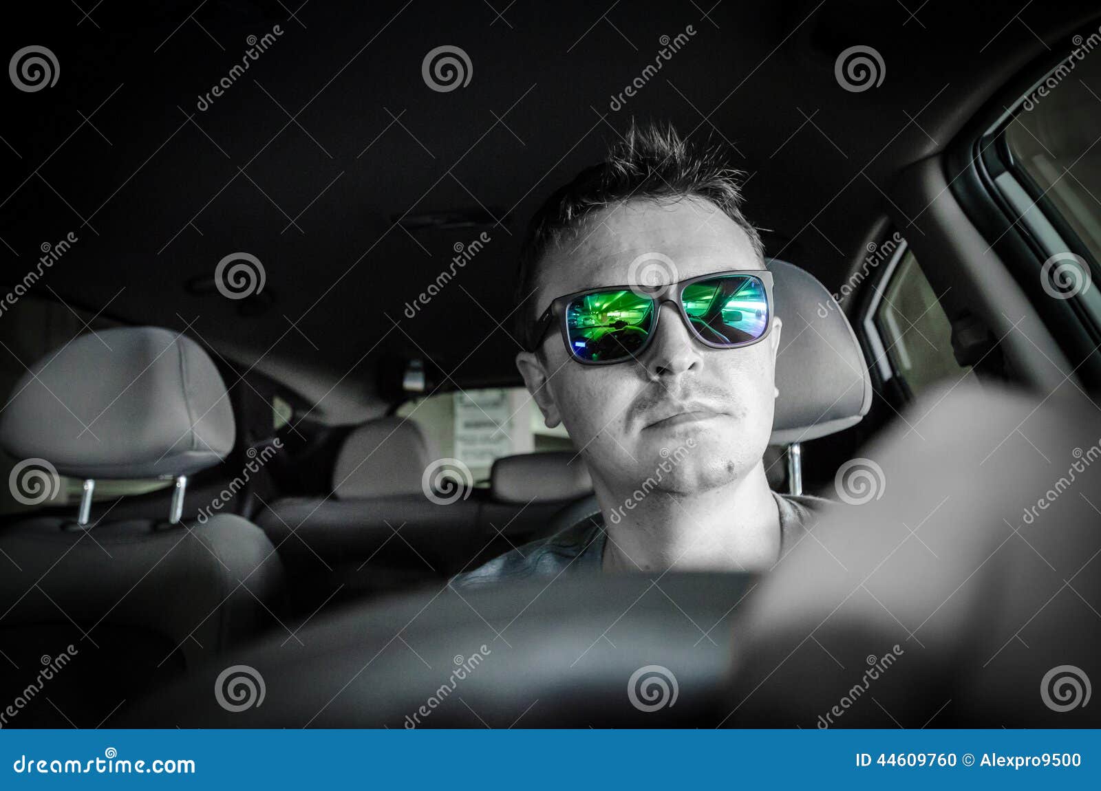 Man in car stock photo. Image of driver, confident, portrait 44609760