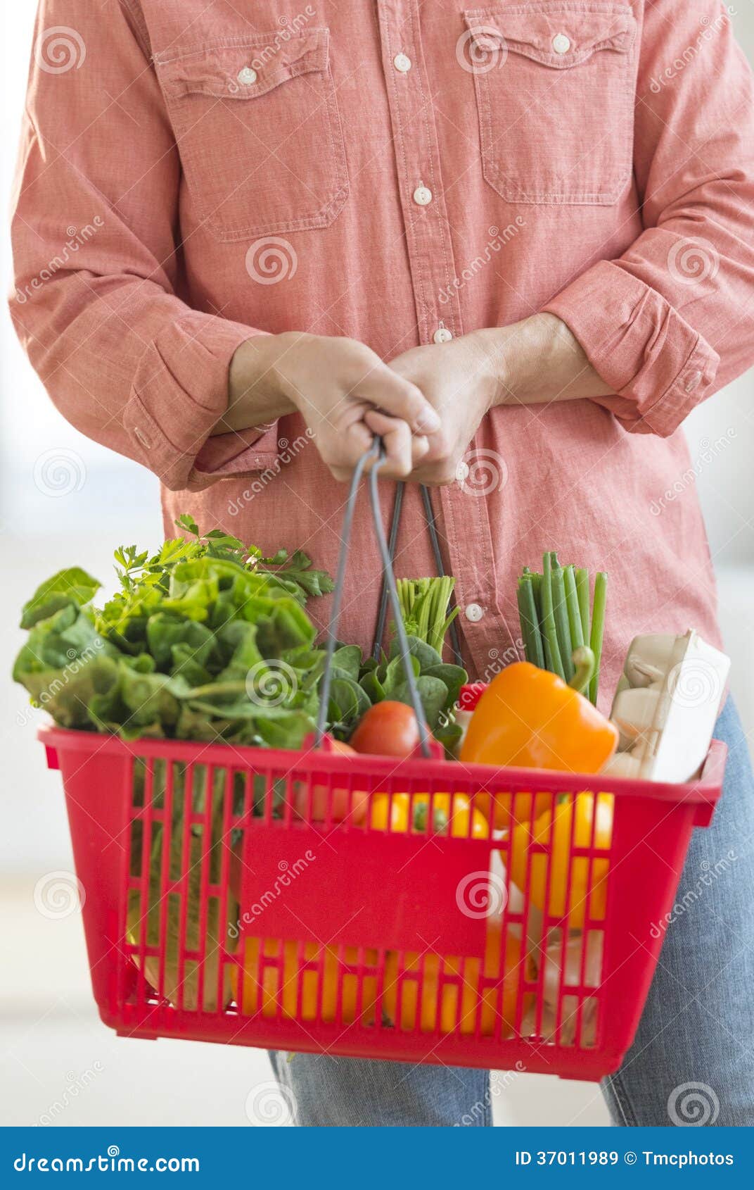 Man Carrying Basket Full of Vegetables Stock Image Image of variation