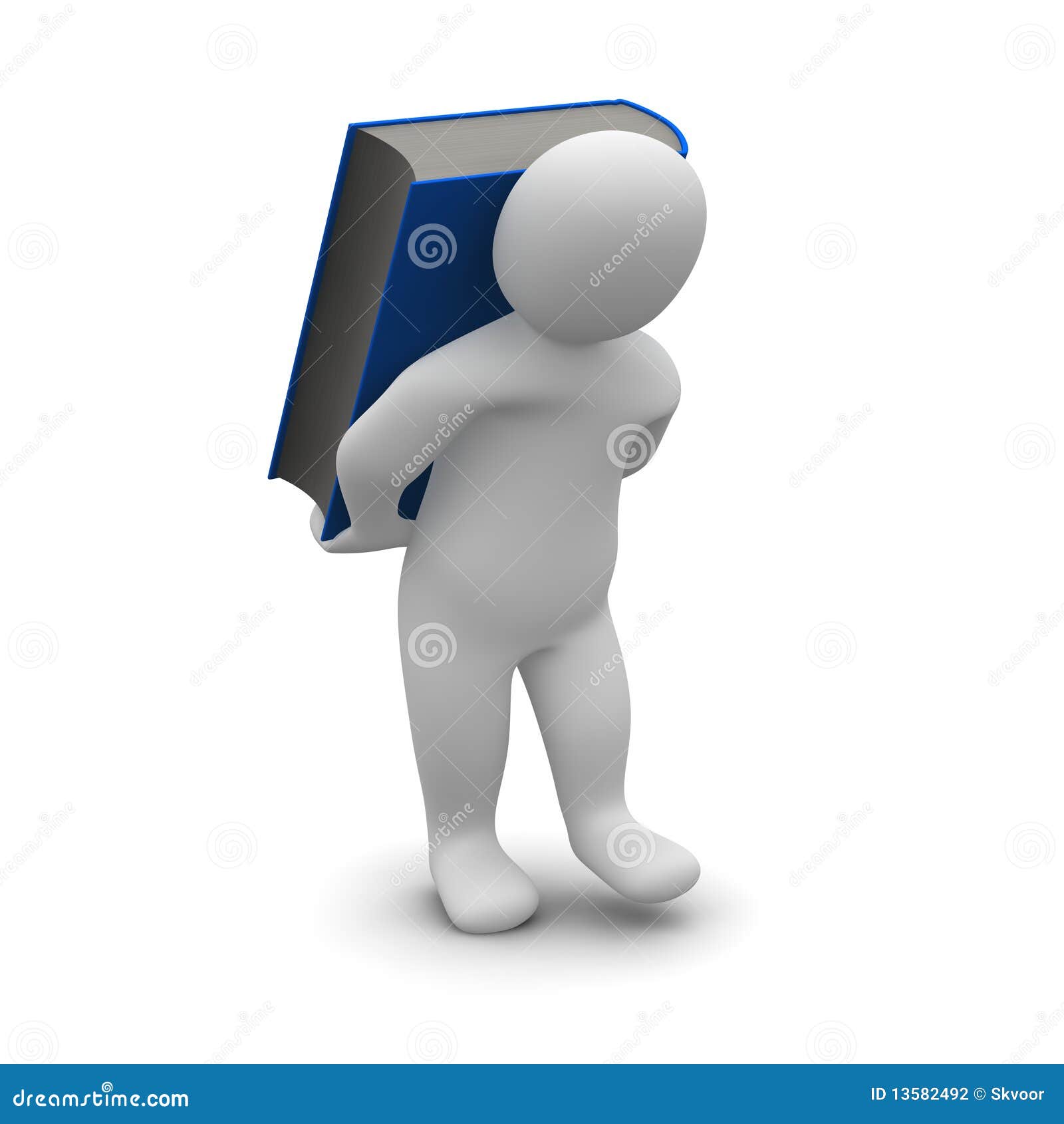 Man Carrying Blue Heavy Book Stock Illustration Illustration of guys