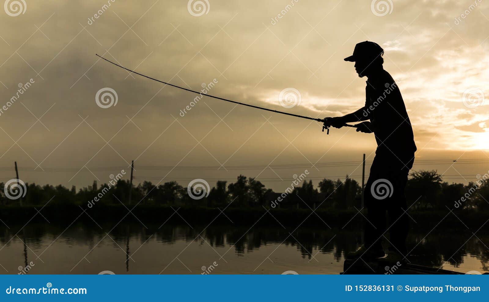 The Man Casting Fishing Rod Stock Image - Image of finesse, imitation:  152836131