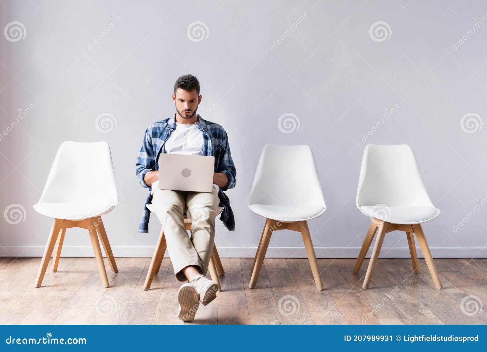 Man in Casual Clothes Waiting on Stock Image - Image of caucasian ...