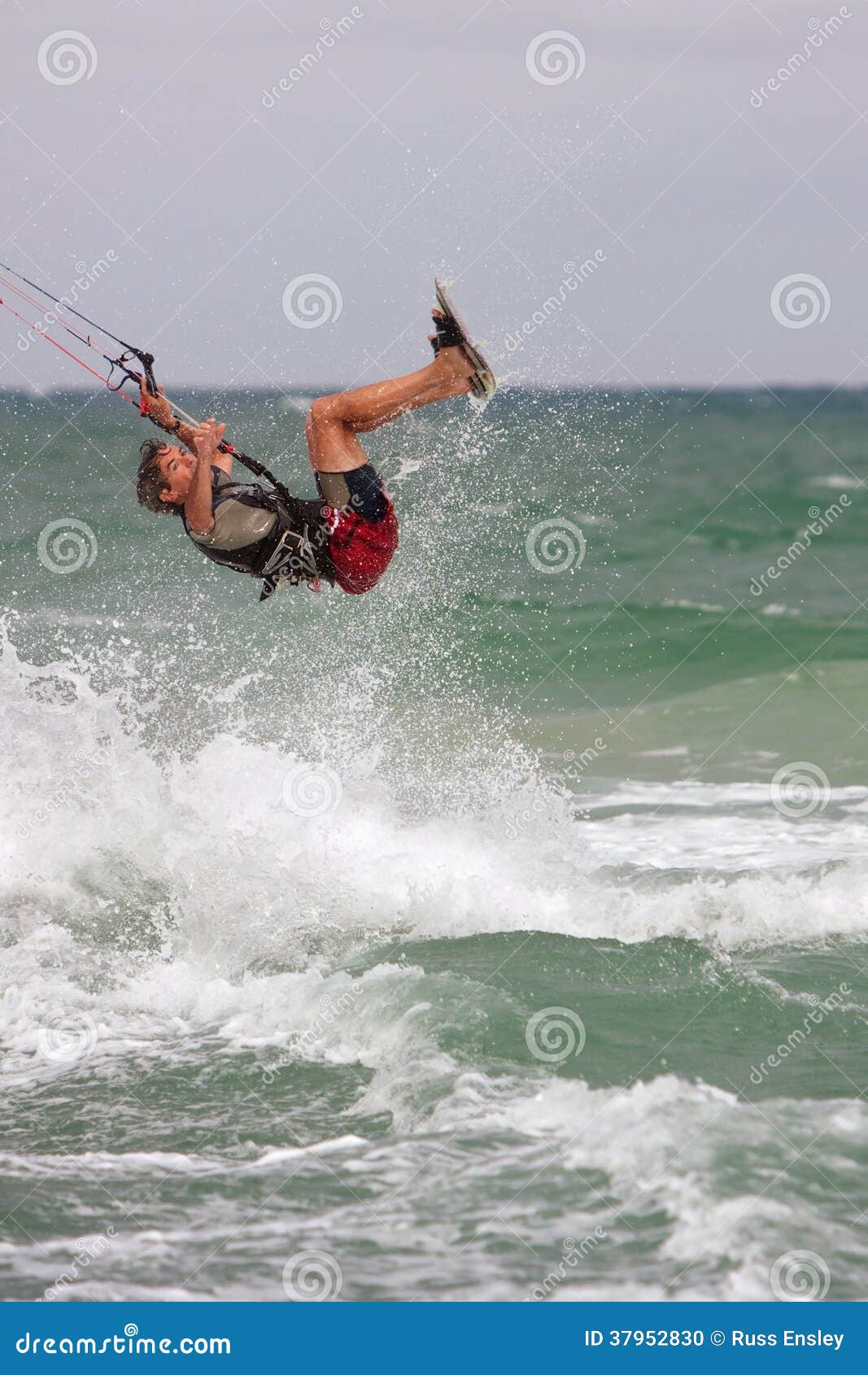 Man Catches Air Parasail Surfing in Florida Editorial Image Image of jumping, harness 37952830