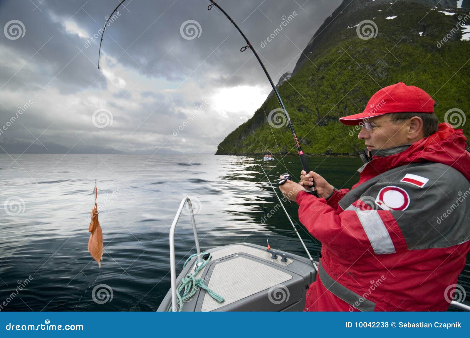 Man catching fish stock photo. Image of adult, sportsman - 10042238