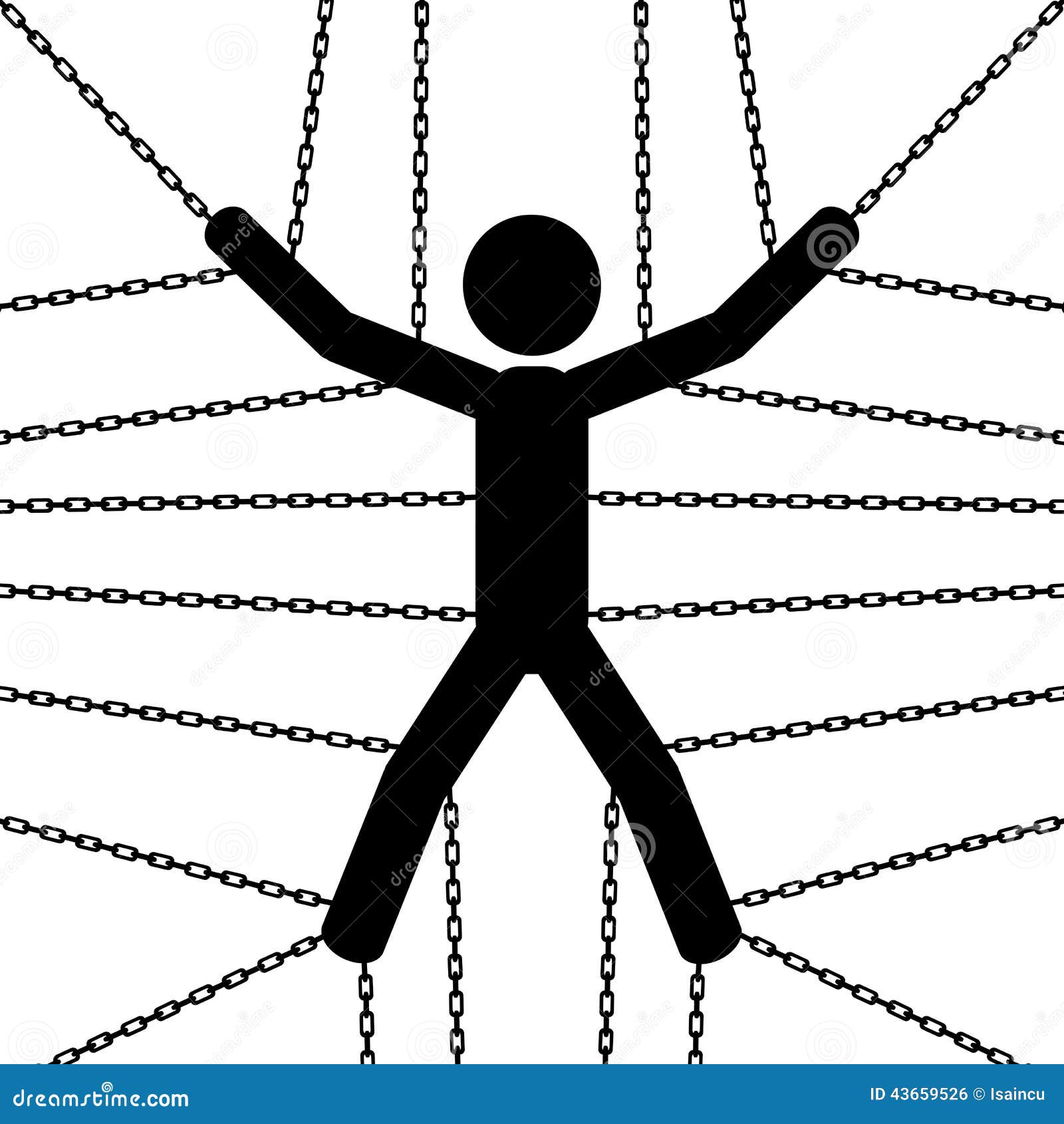 Man In Chains Vector Illustration | CartoonDealer.com #43659526