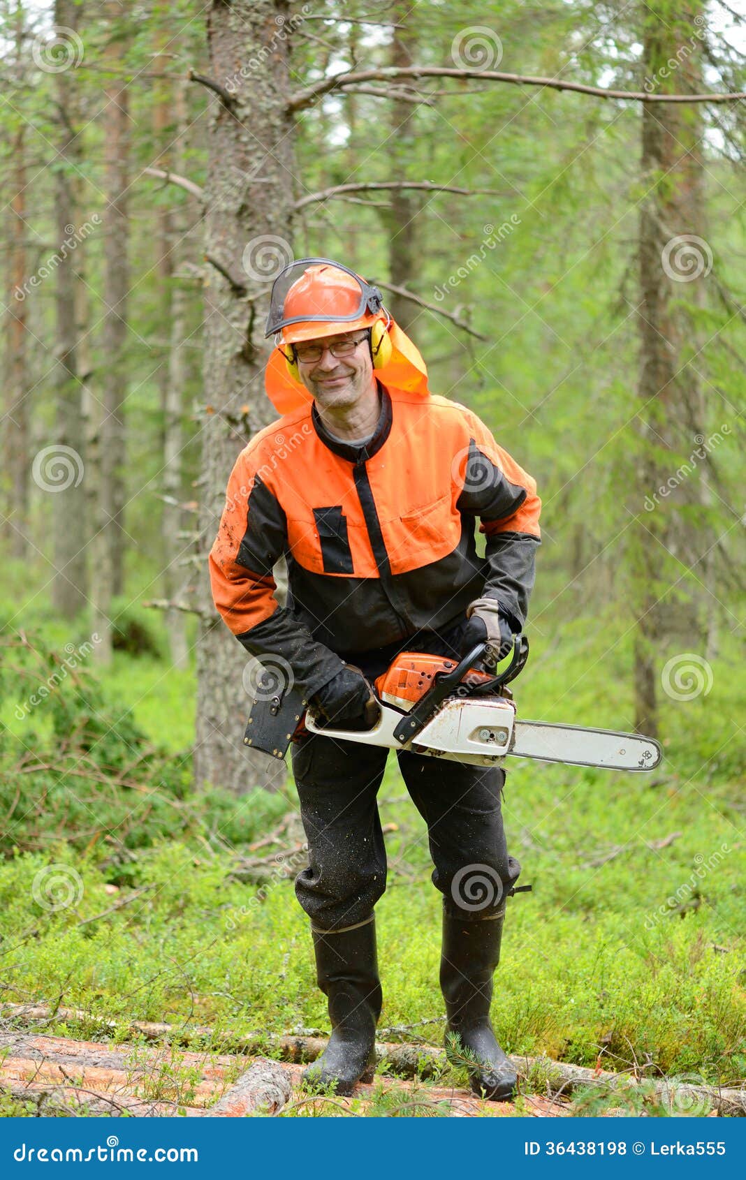 Man with chainsaw stock photo. Image of people, portrait - 36438198