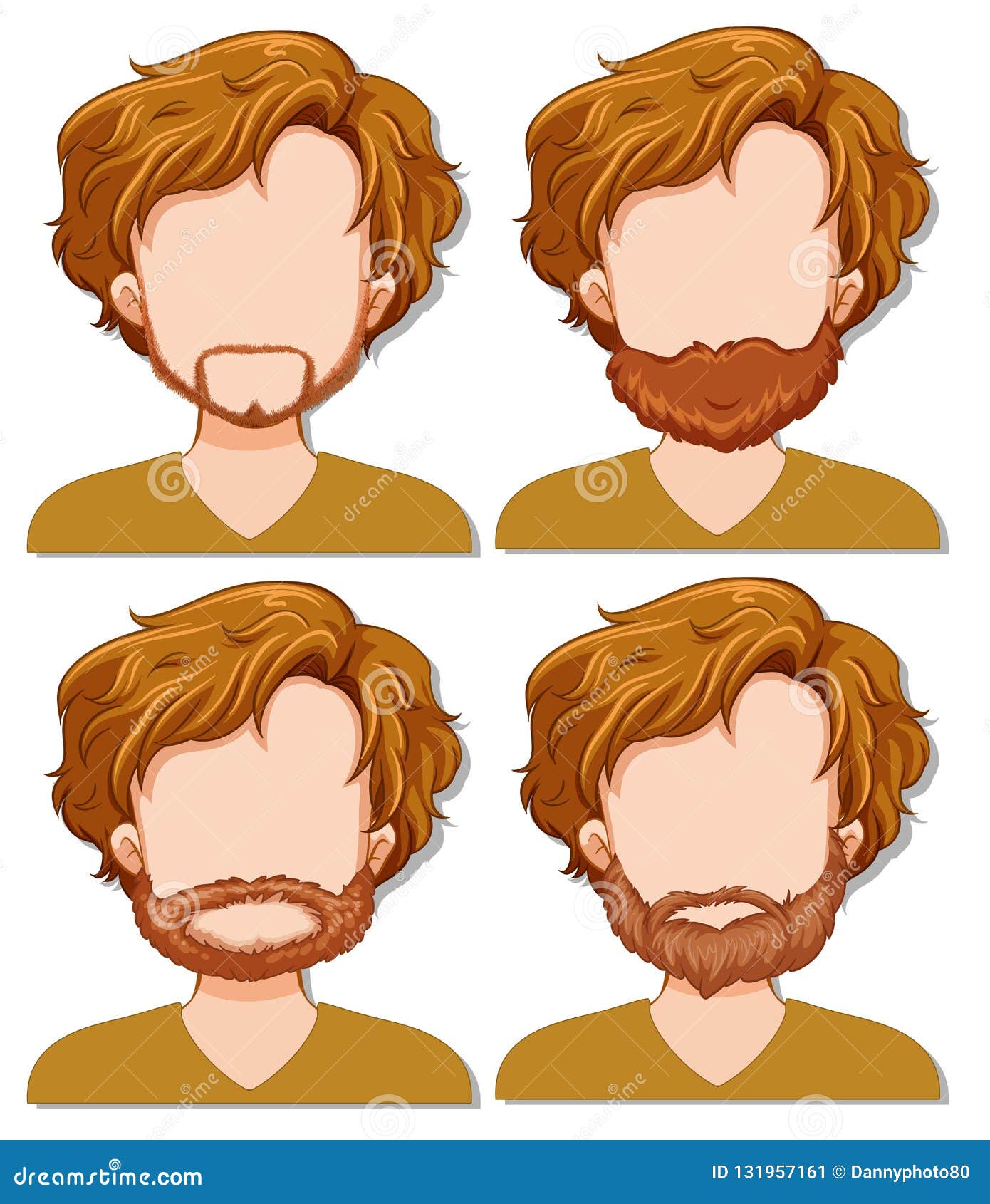 Man With Different Beard Styles Cartoon Vector | CartoonDealer.com