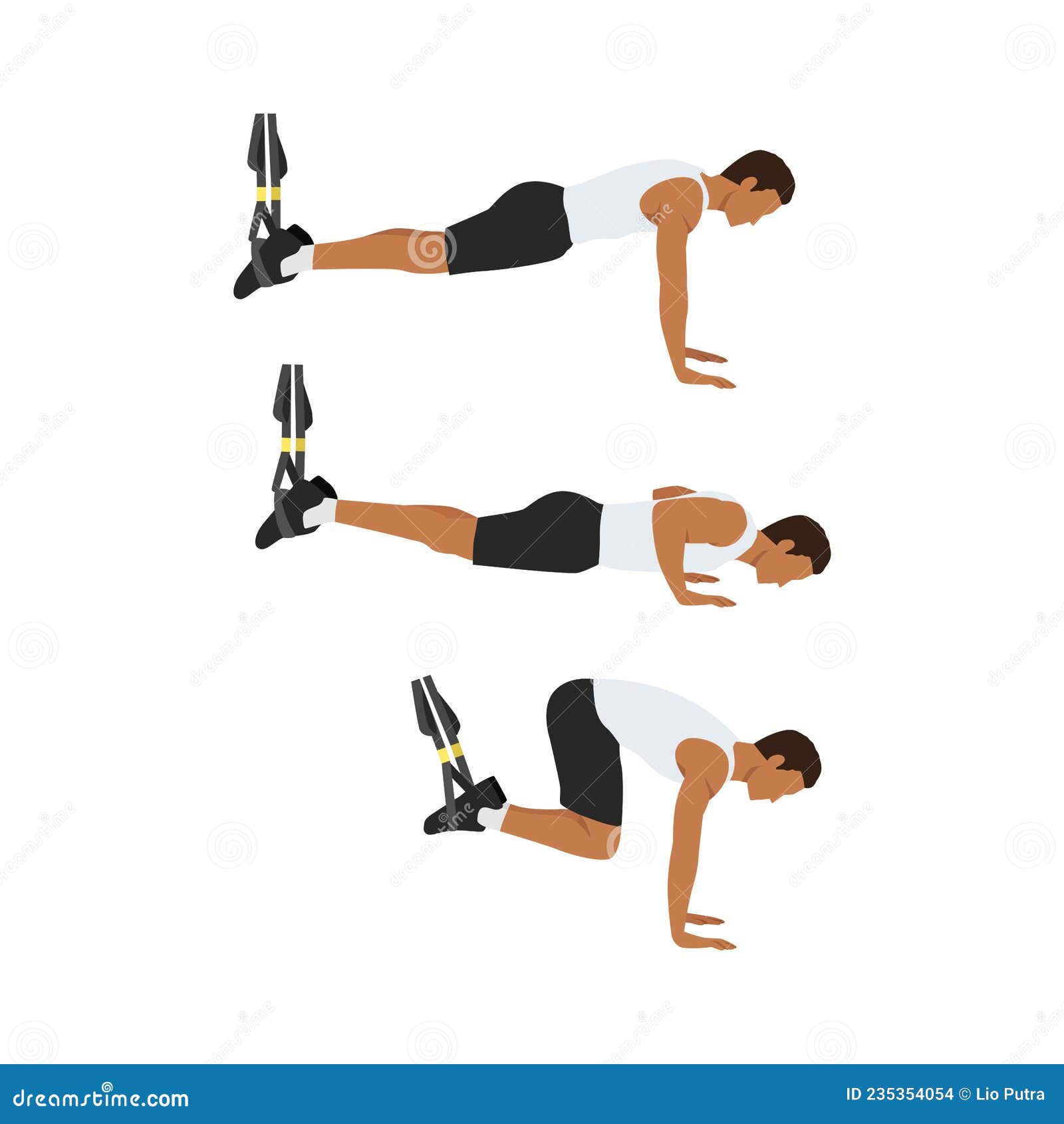 Man Character Doing TRX Suspension Straps Atomic Push Ups Stock  Illustration - Illustration of isolated, health: 235354054