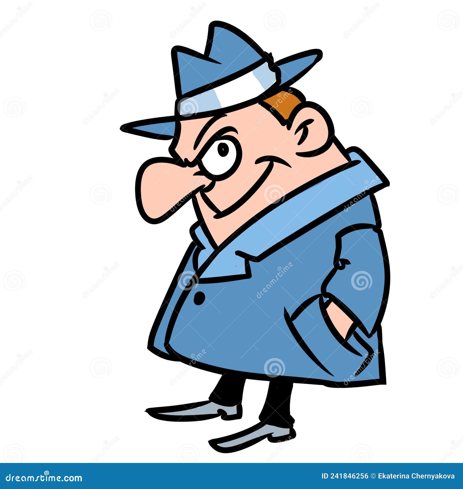 Man Character Suspicious Illustration Cartoon Stock Illustration