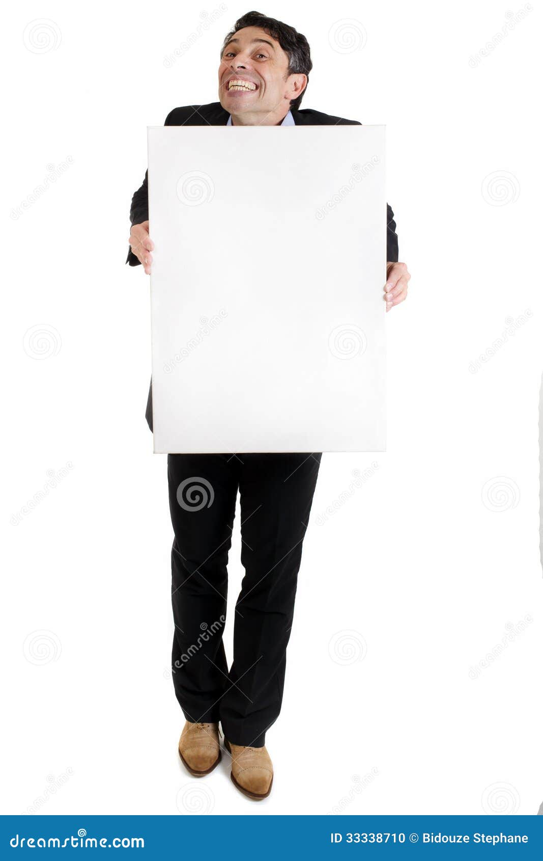 Man with a Cheesy Grin Holding Stock Photo - Image of cheesy, attention ...