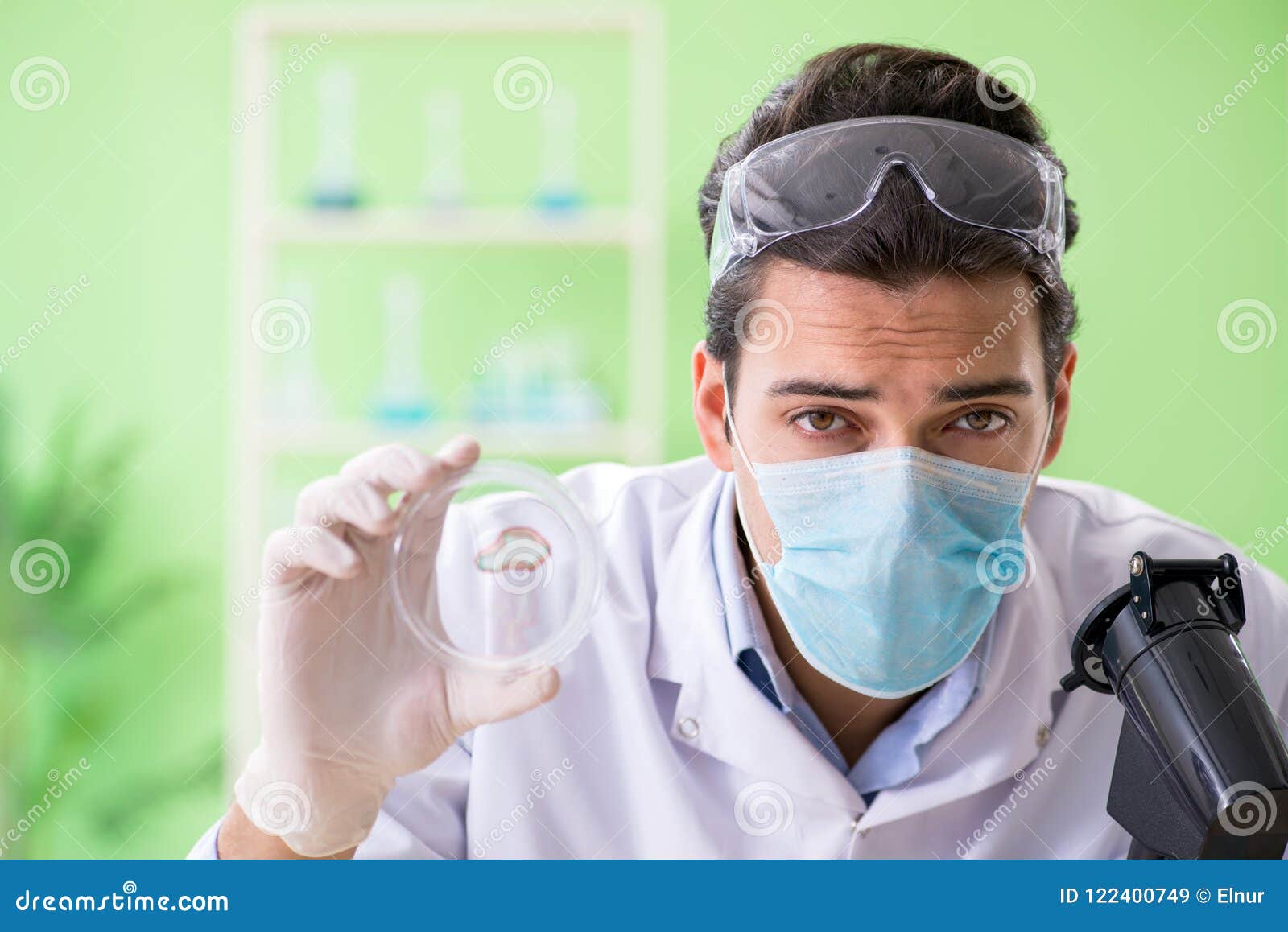 The Man Chemist Working in the Lab Stock Image Image of biochemistry