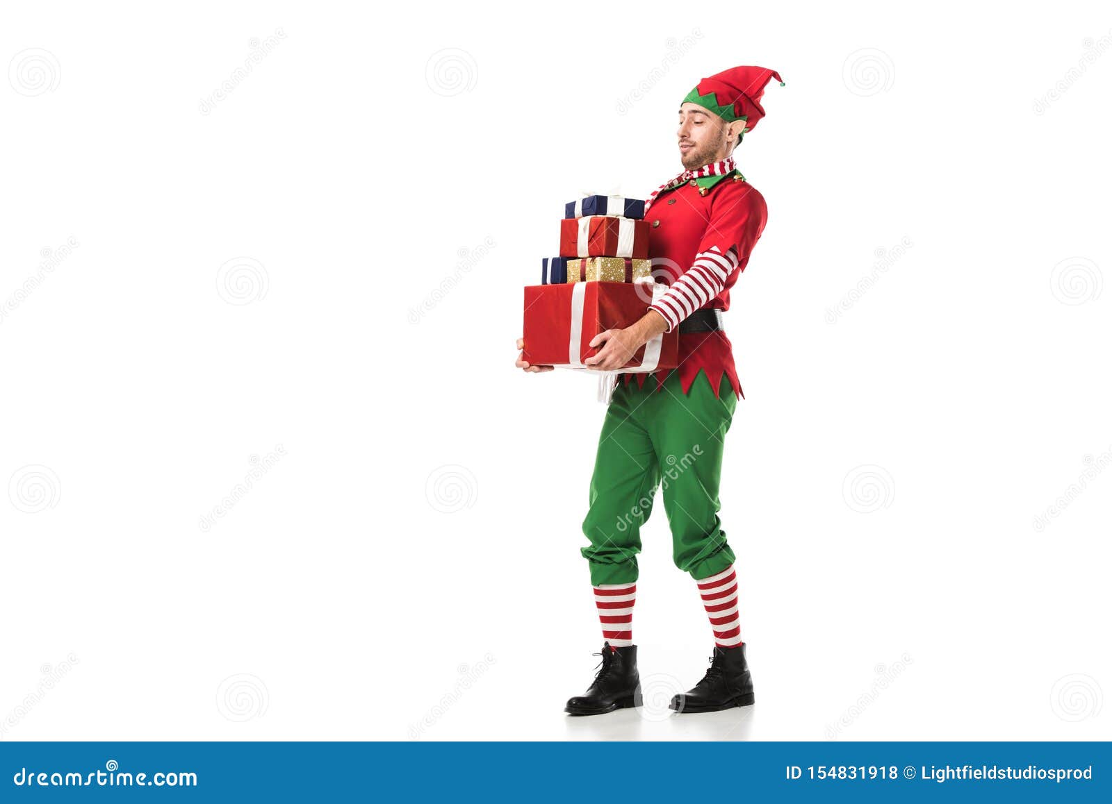 santa carrying elf costume