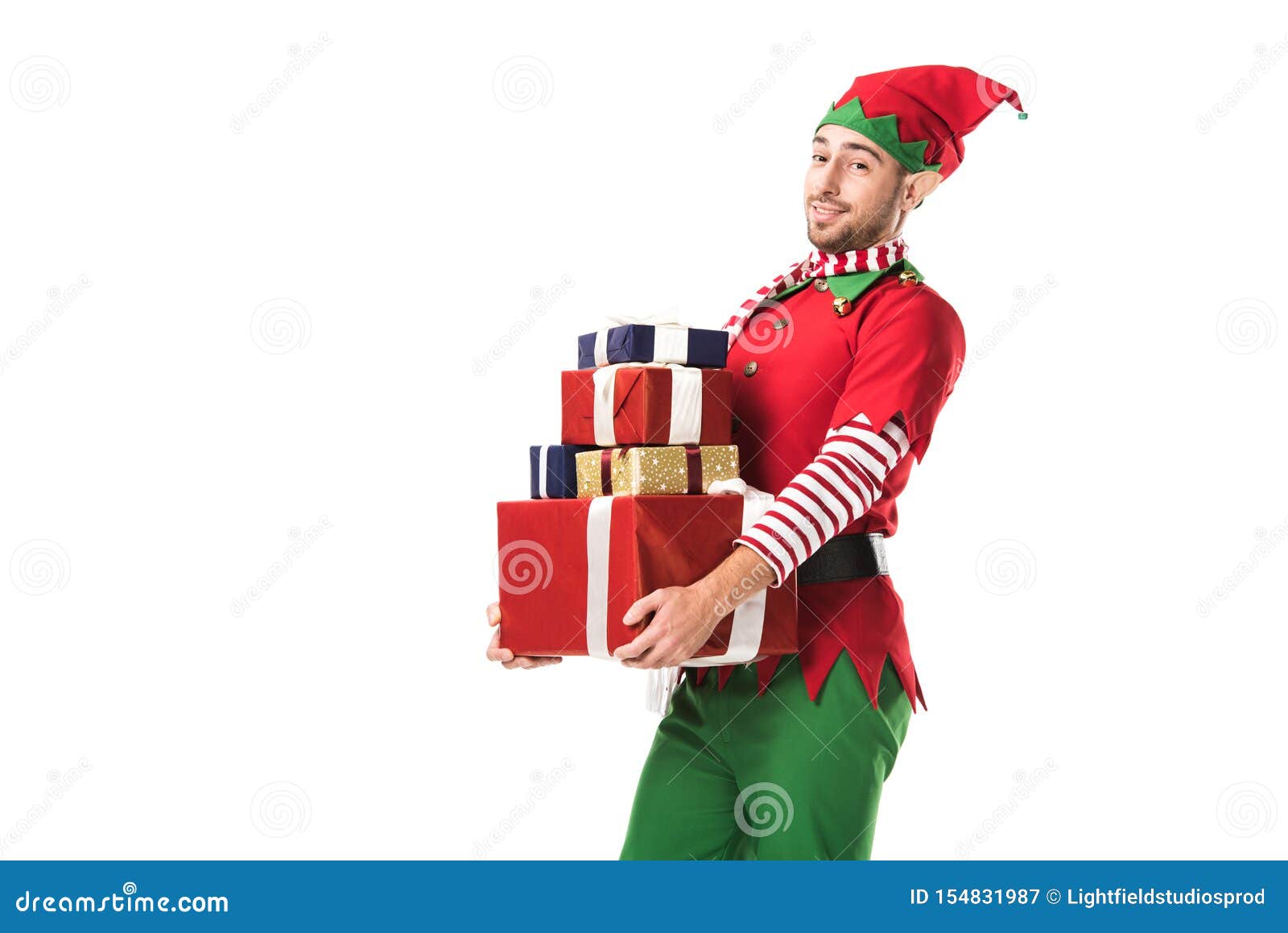 santa carrying elf costume