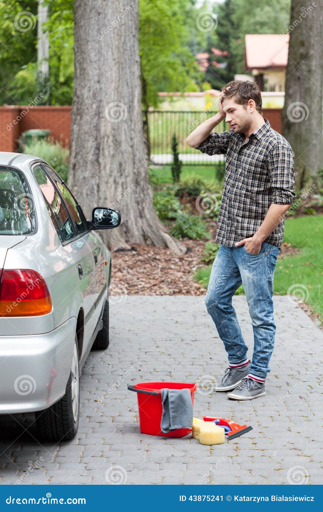 Man before Cleaning Dirty Car Stock Image Image of outdoors, lifestyle 43875241